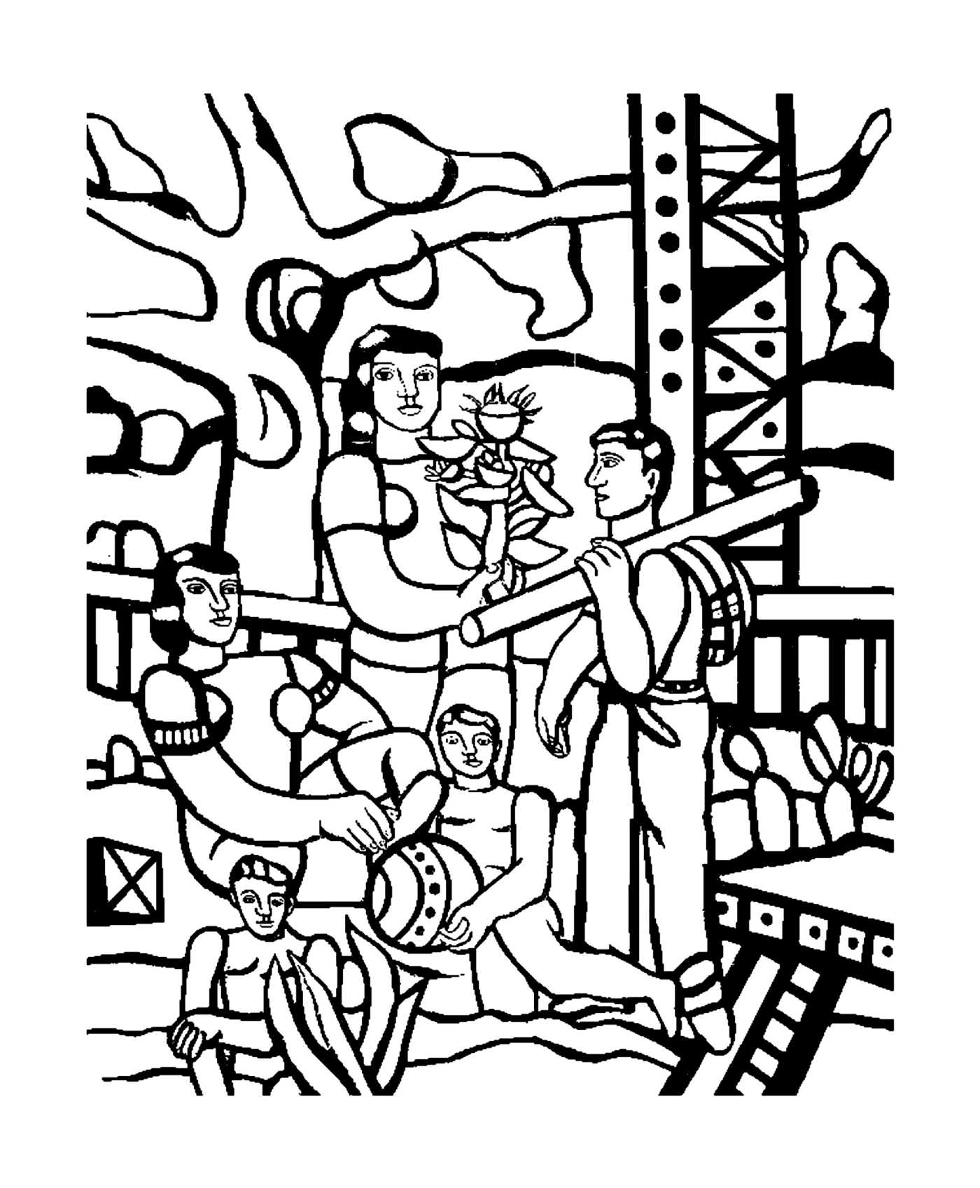  eine Gruppe von Menschen nach Fernand Léger 