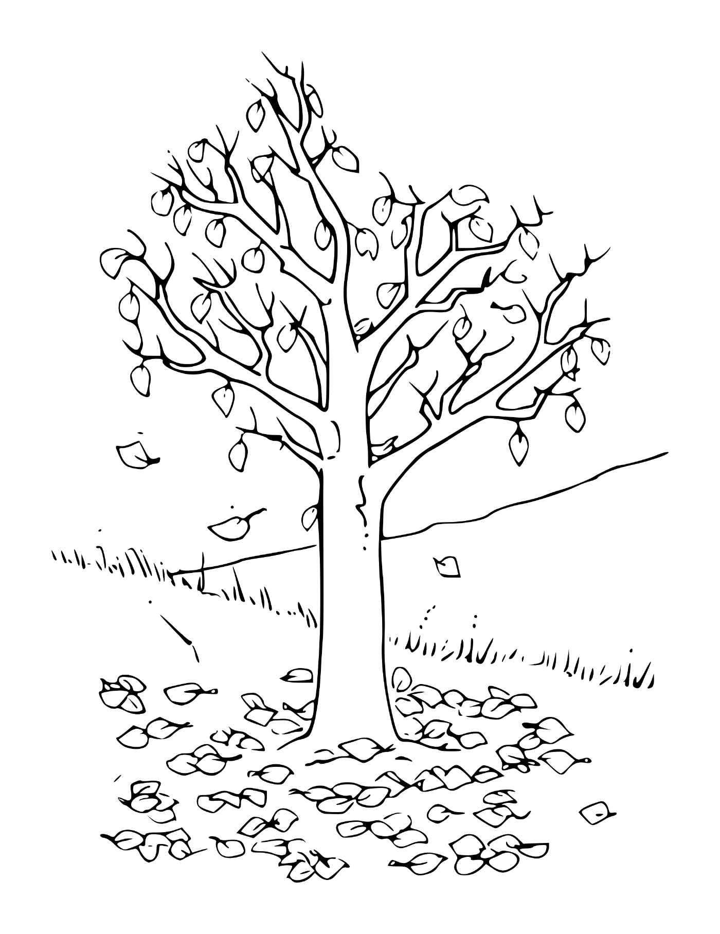  Осеннее дерево с листьями 