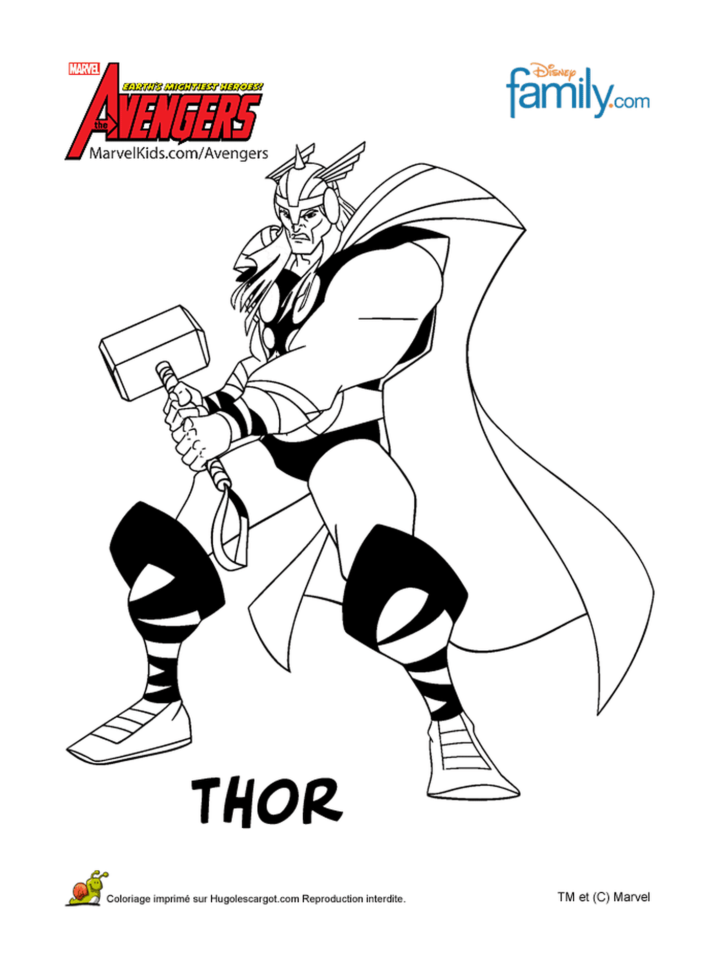  Thor hält einen Hammer 