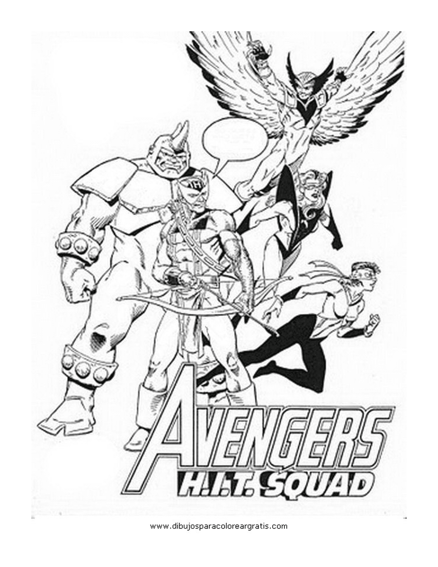  Eine Gruppe von Avengers, die Seite an Seite stehen 