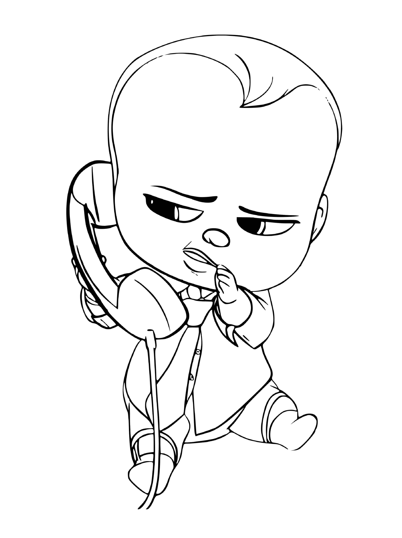  Ein Baby weint mit einem Telefon 