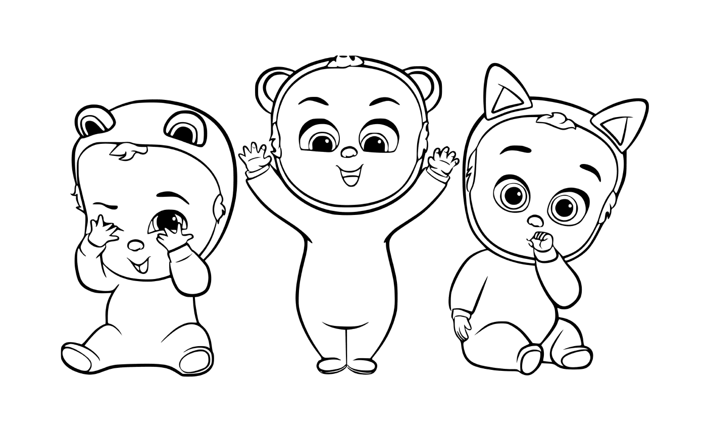  Tres diseños de bebé están alineados 