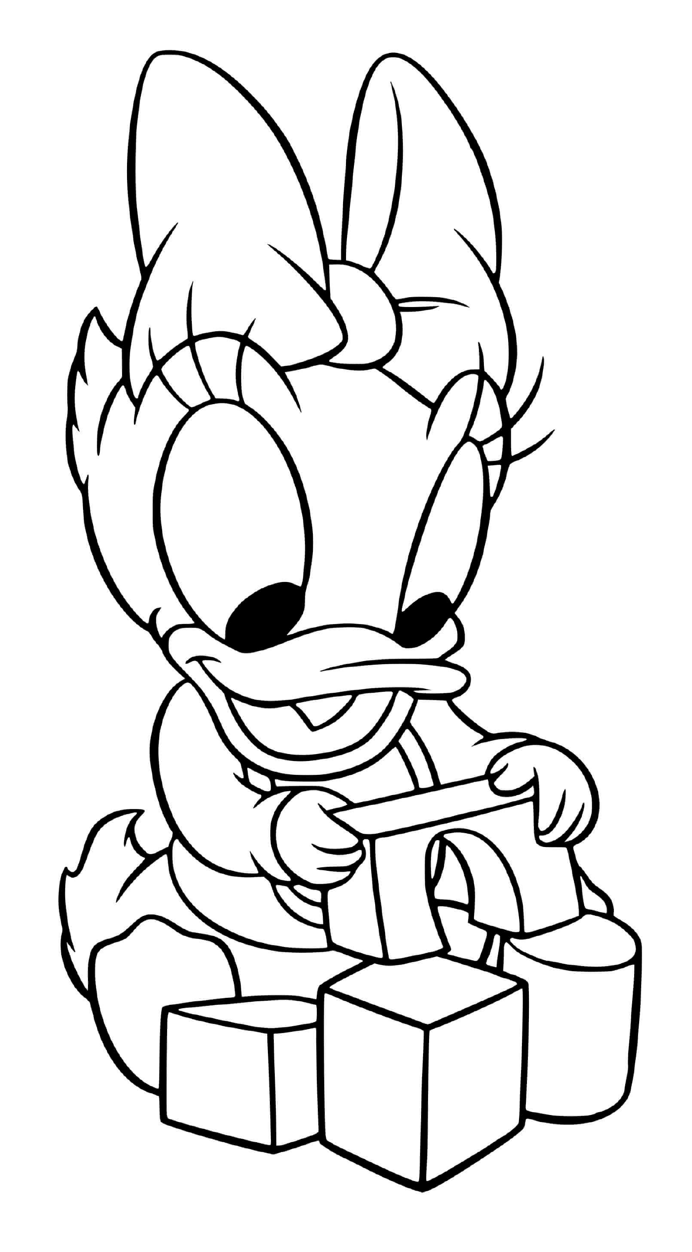  Daisy Duck baby, Donald Duck rides a bike 