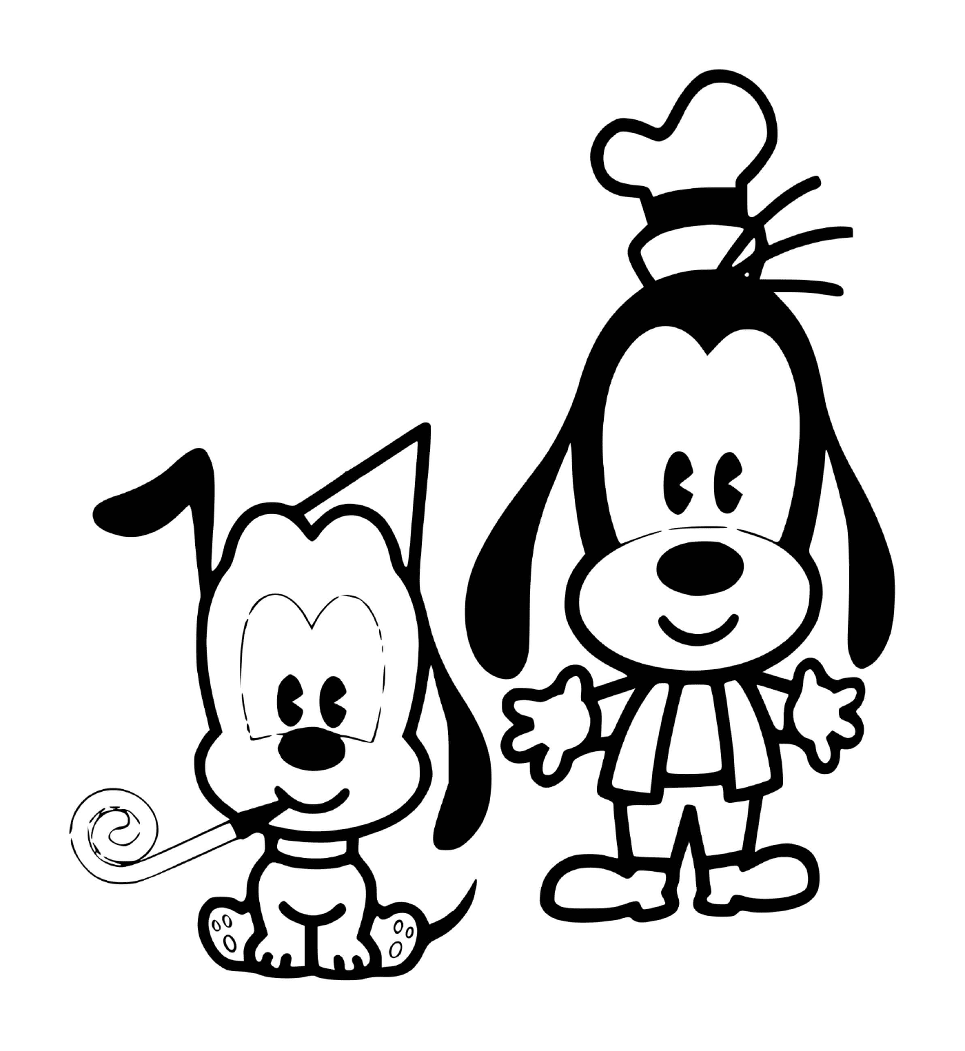  Dingo y Plutón bebé para un cumpleaños 