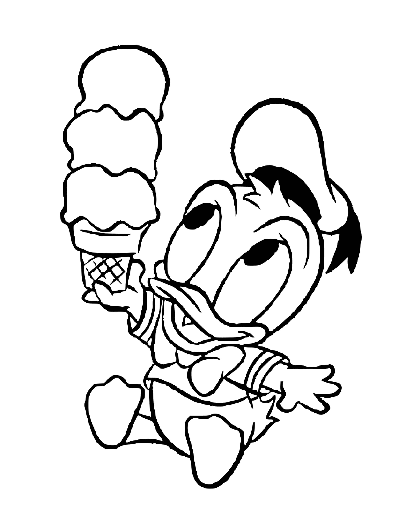  Donald Duck bambino ama il gelato 