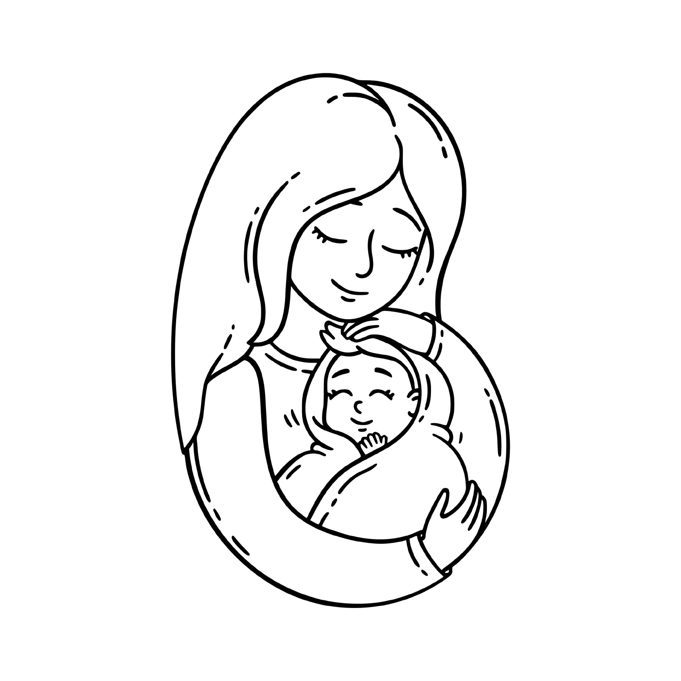  Eine Frau, die ein Baby hält 