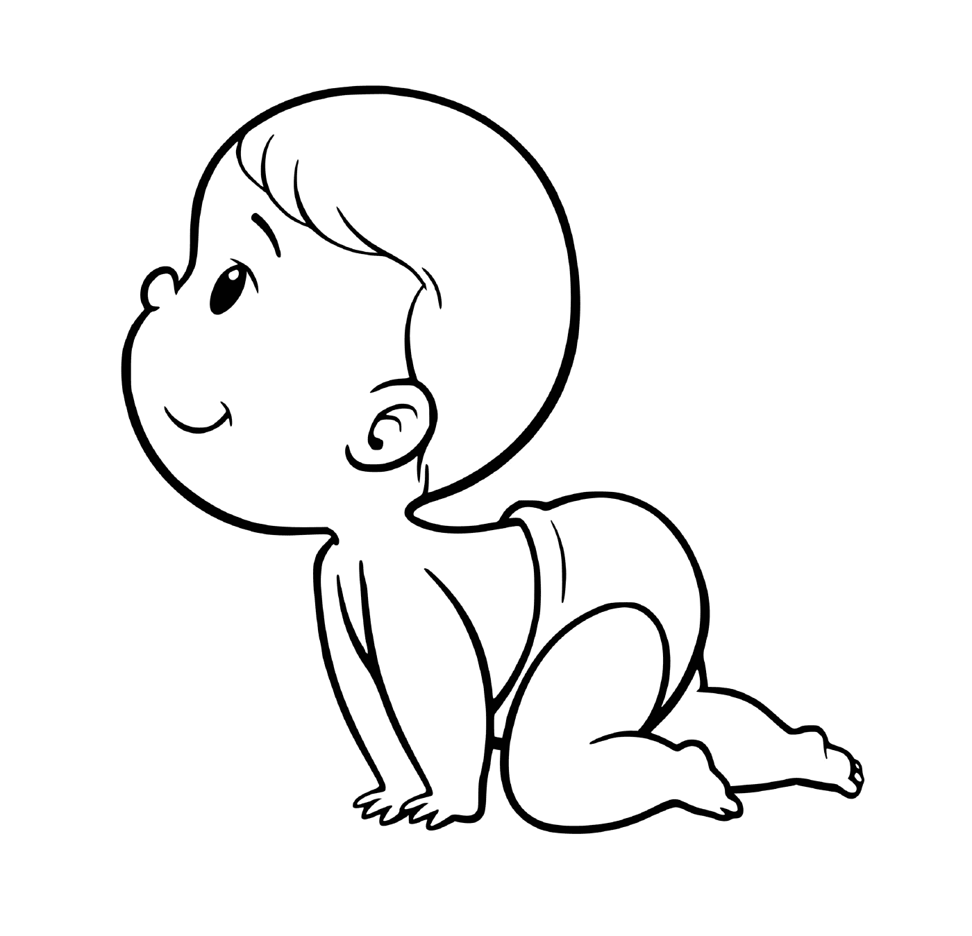  Un bebé sentado en el suelo con la cabeza baja 