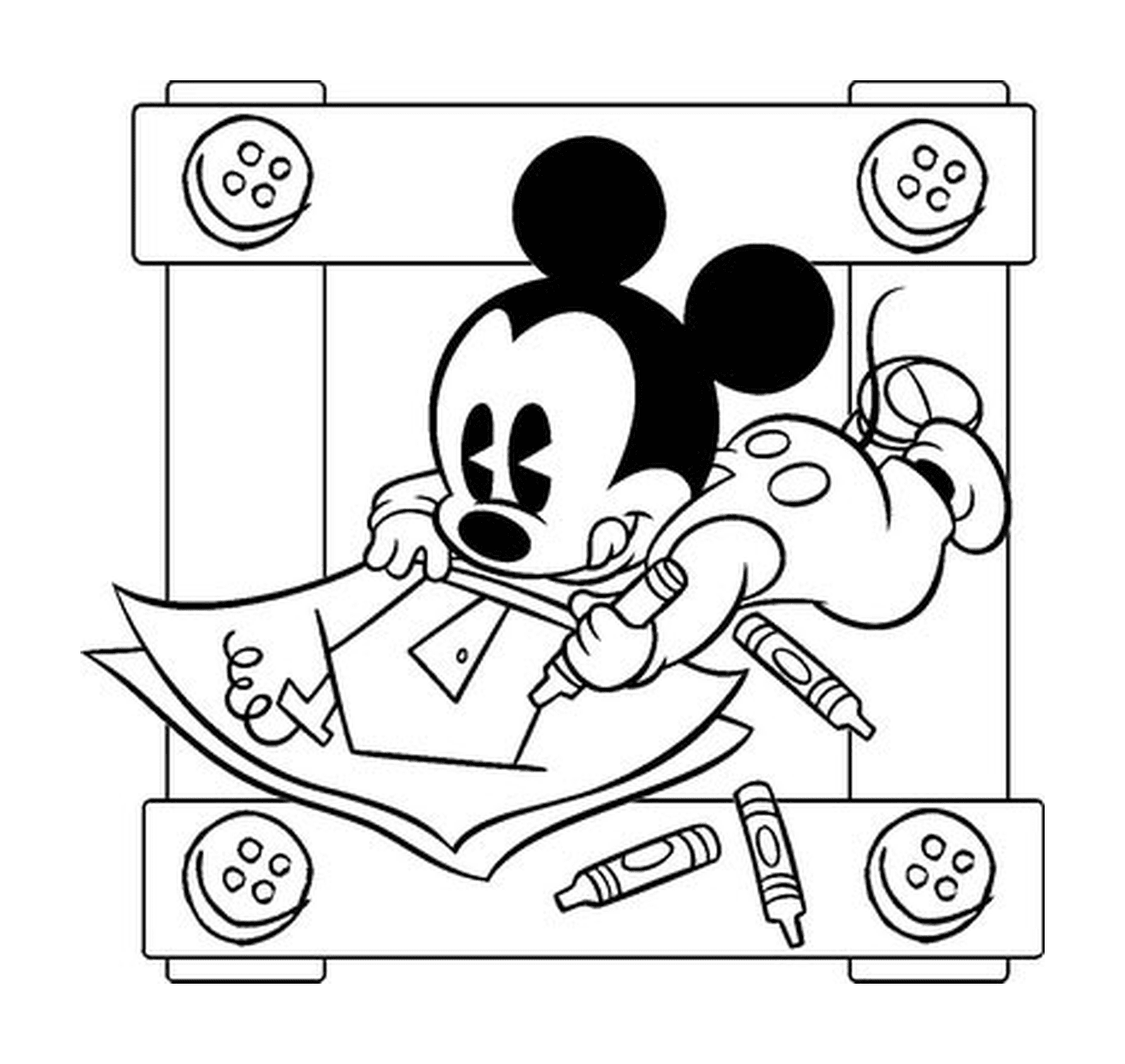  Childish Mickey mit Bleistiften 