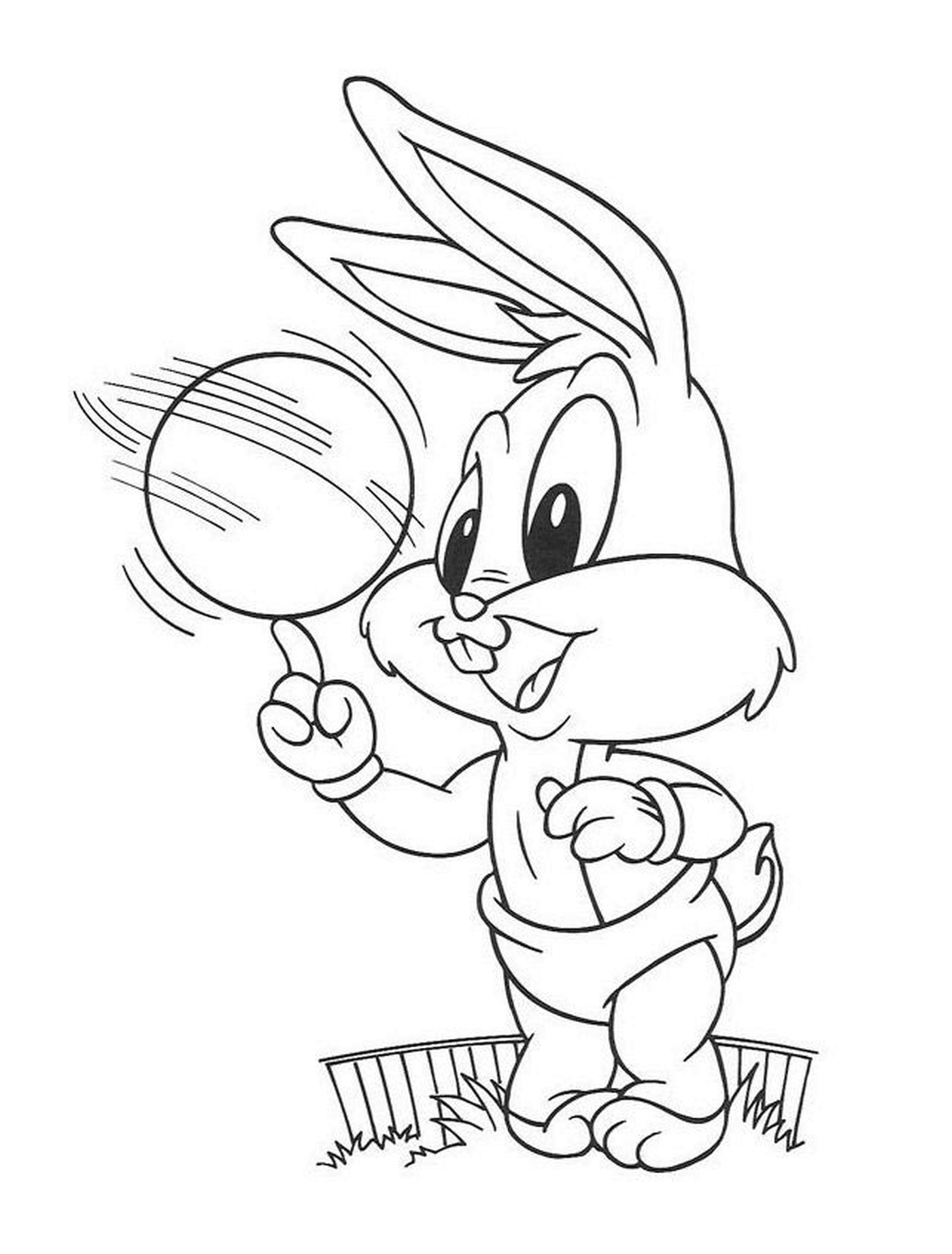  Rabbit holding tennis ball 