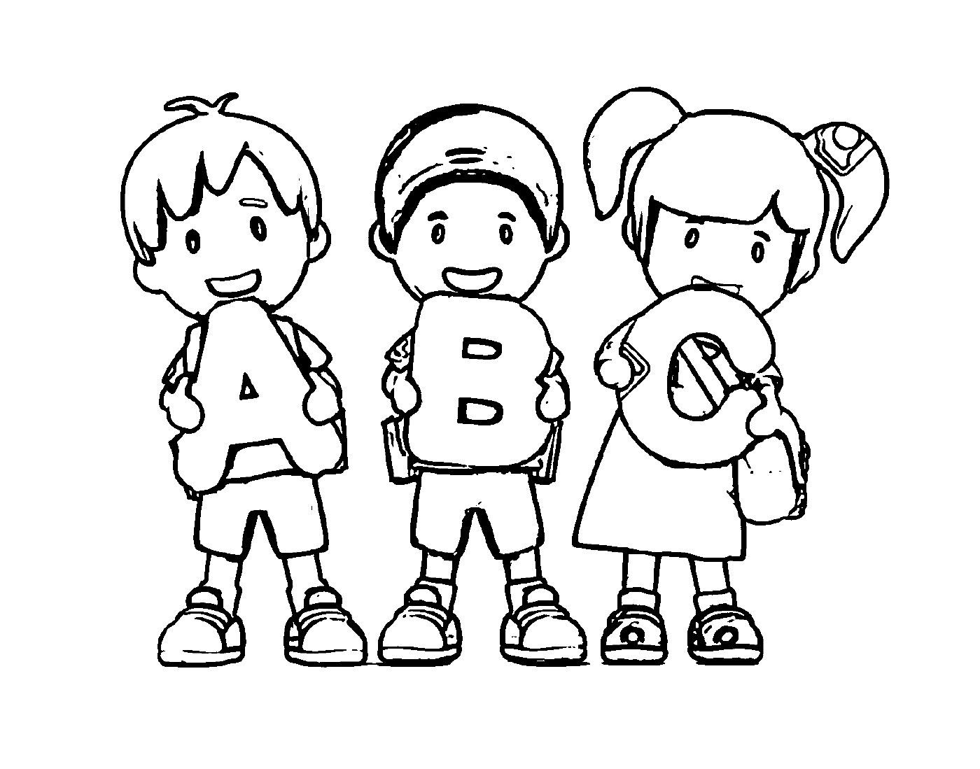  Дети с письмами ABC 