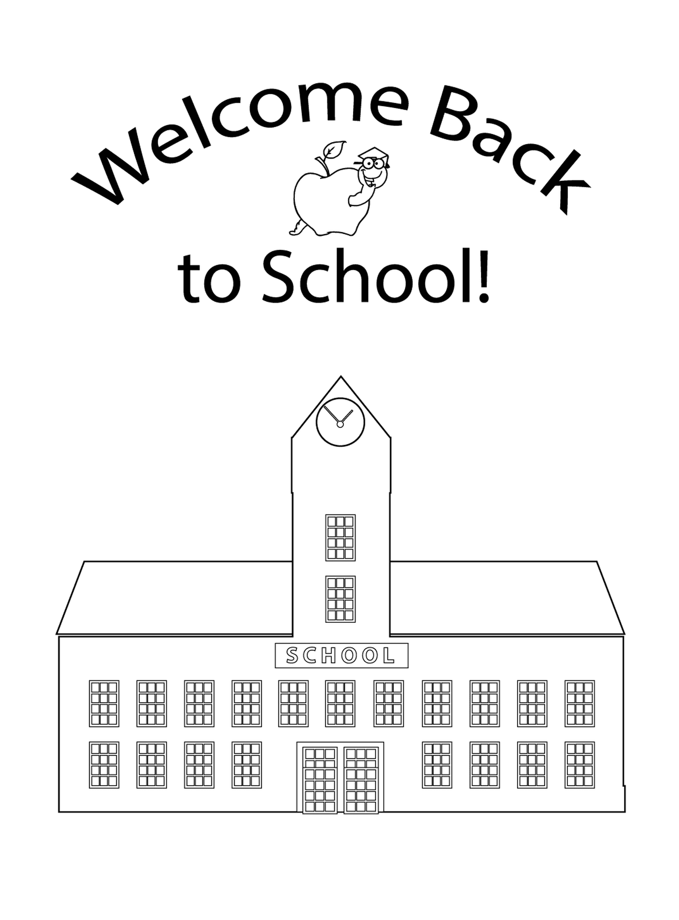  Back to school poster with apple 