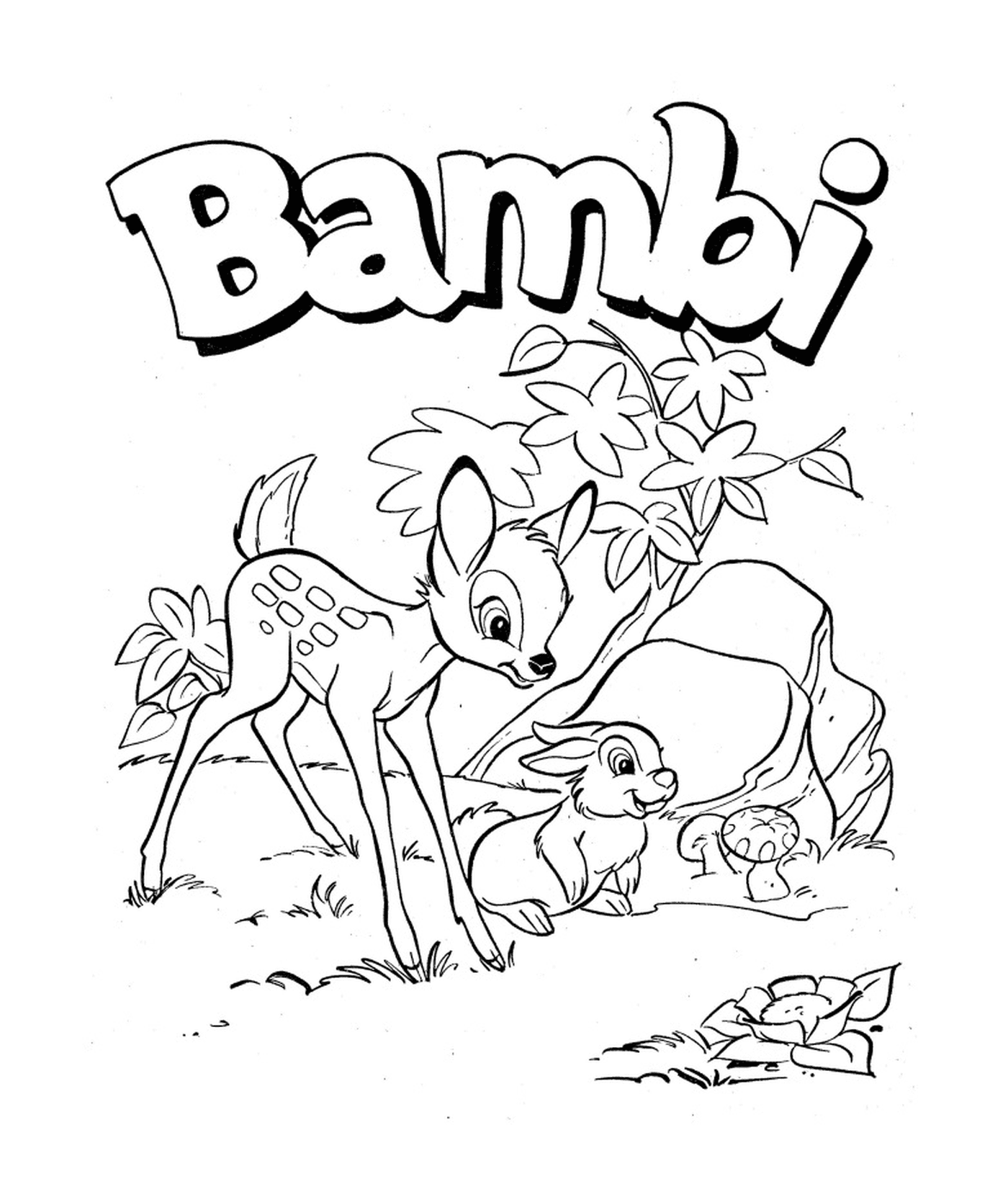  ein Bambi und ein Kaninchen 