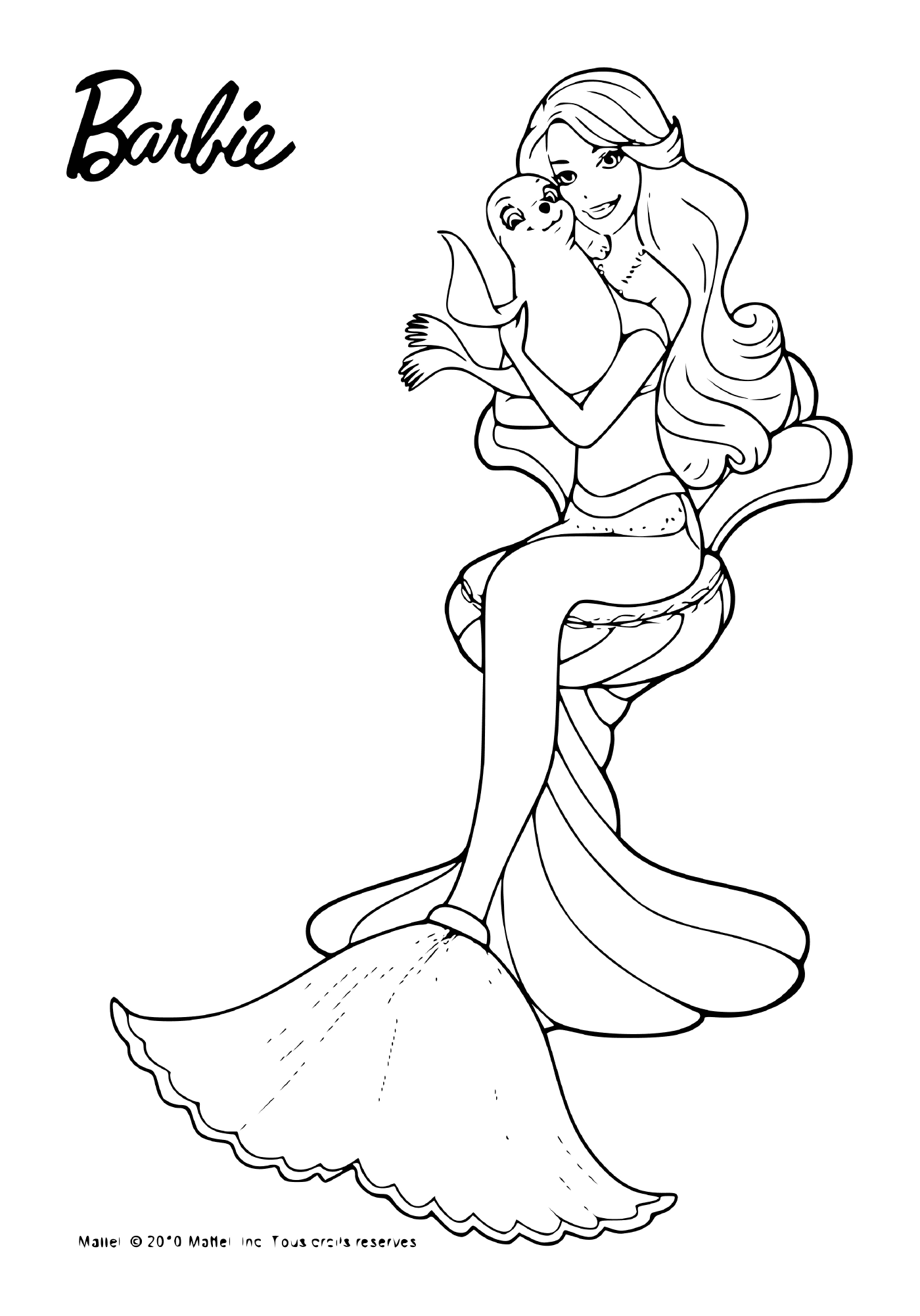  A mermaid sitting on a chair 