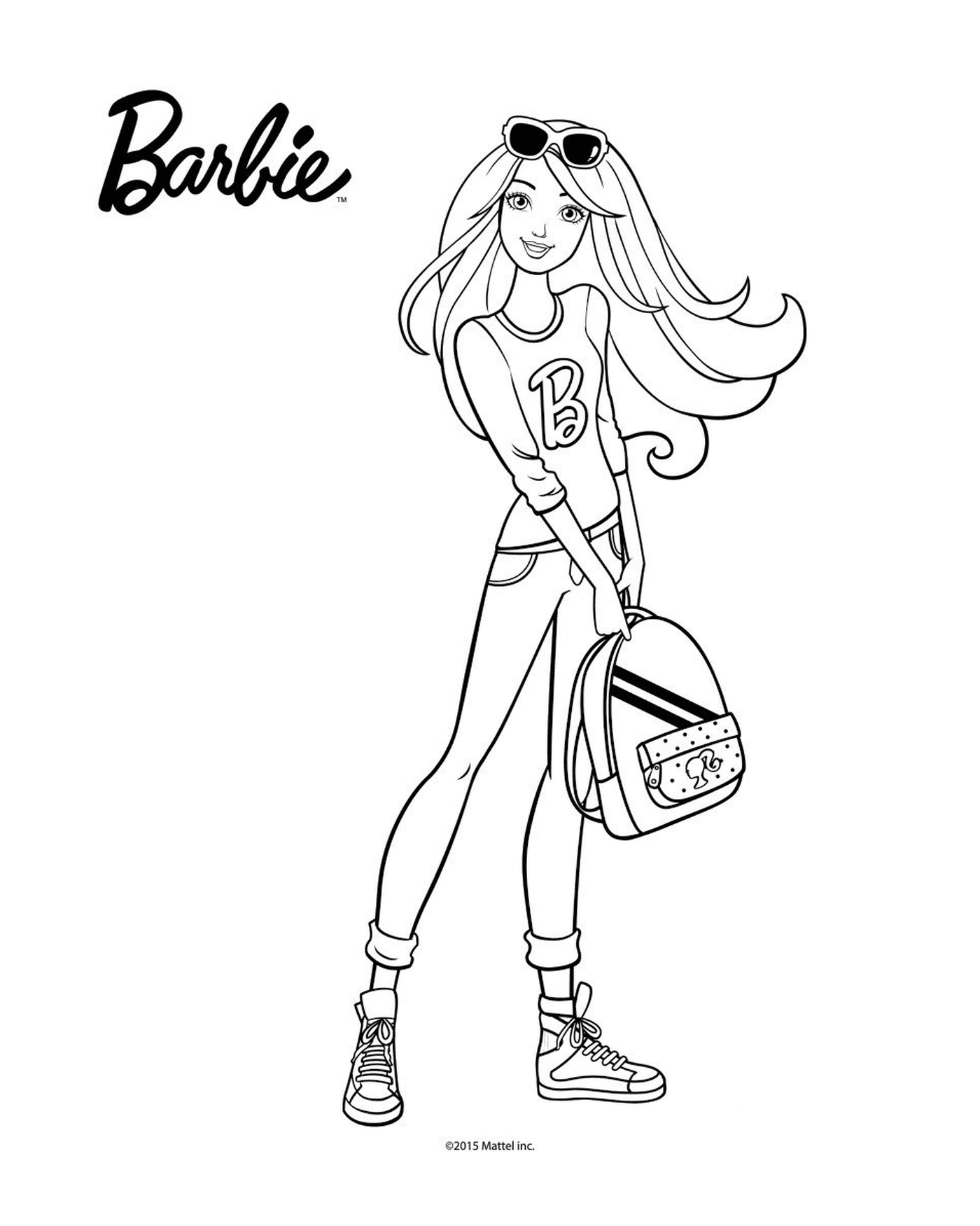  Barbie holding a bag 