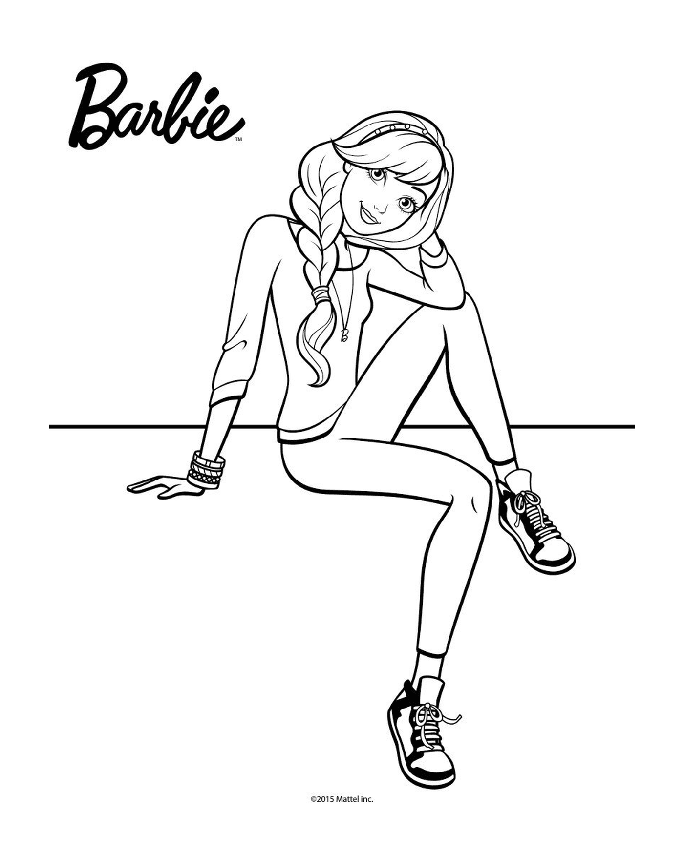  Barbie sitting on the floor 