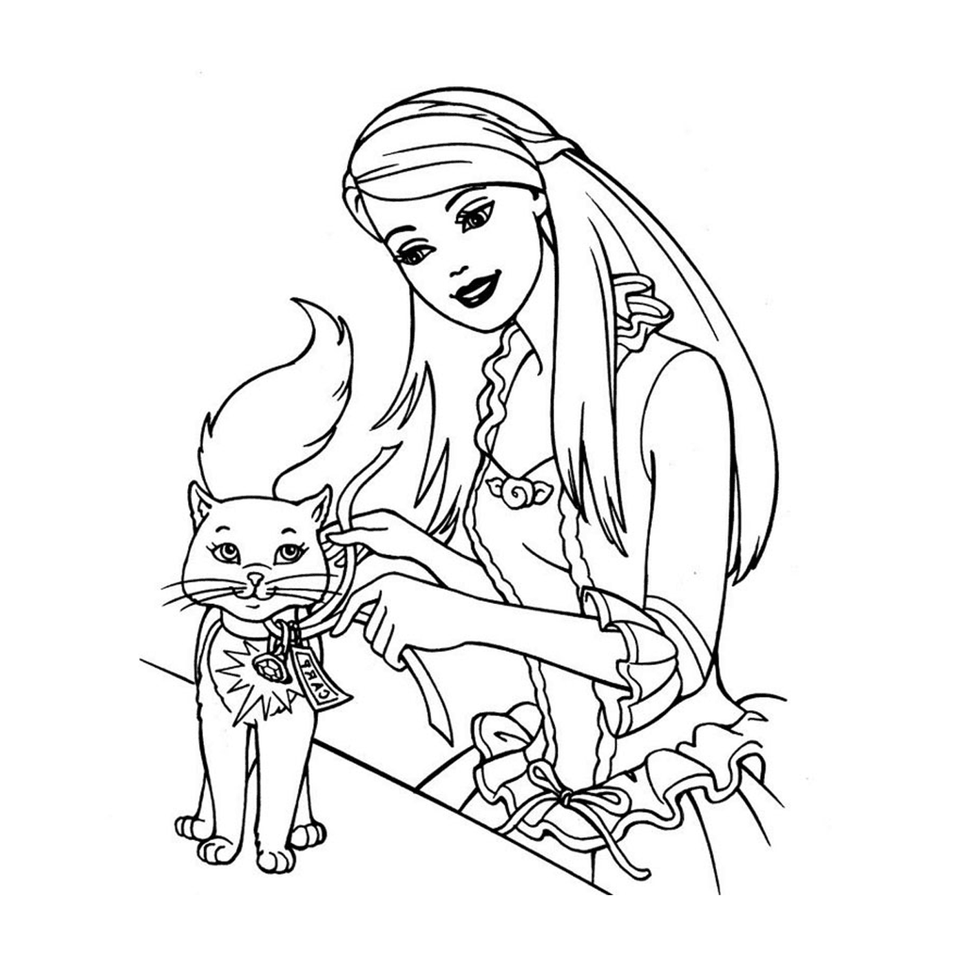  Barbie gatto con una donna e un gatto 