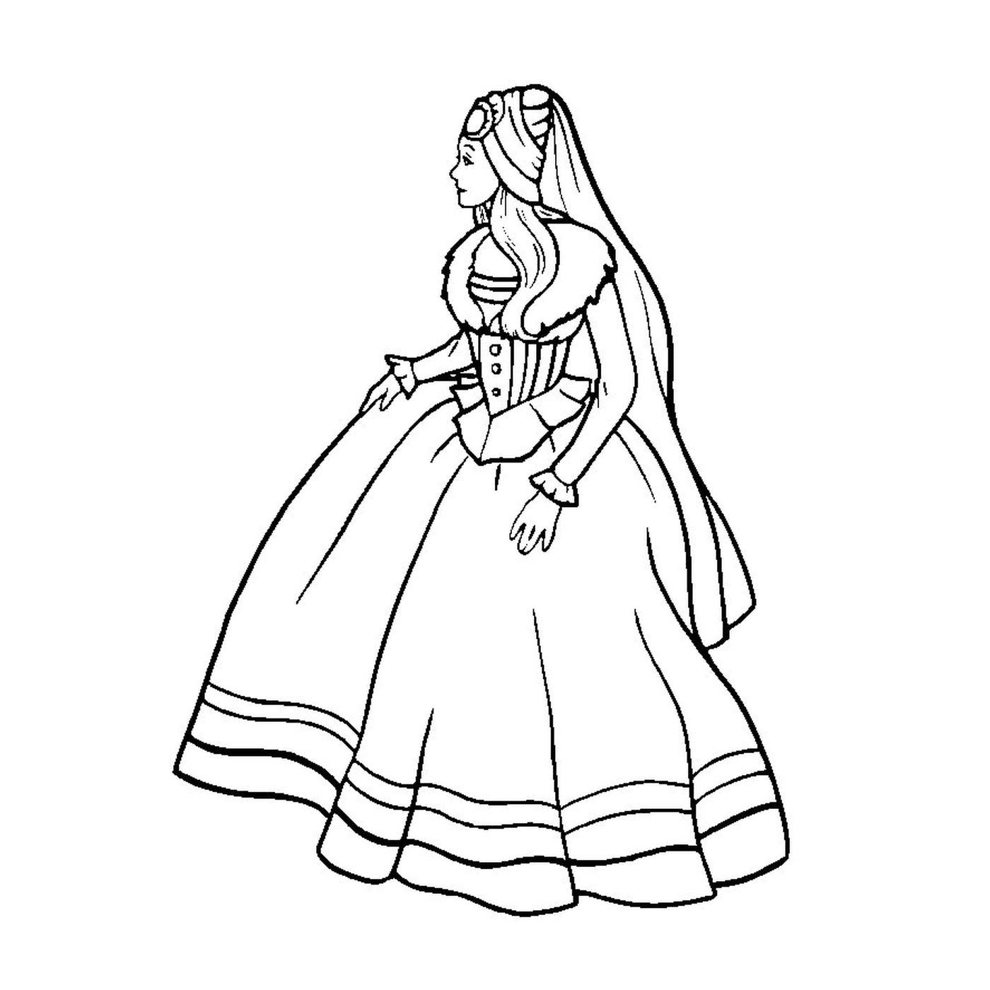  Barbie princesa corazón con una mujer en vestido 
