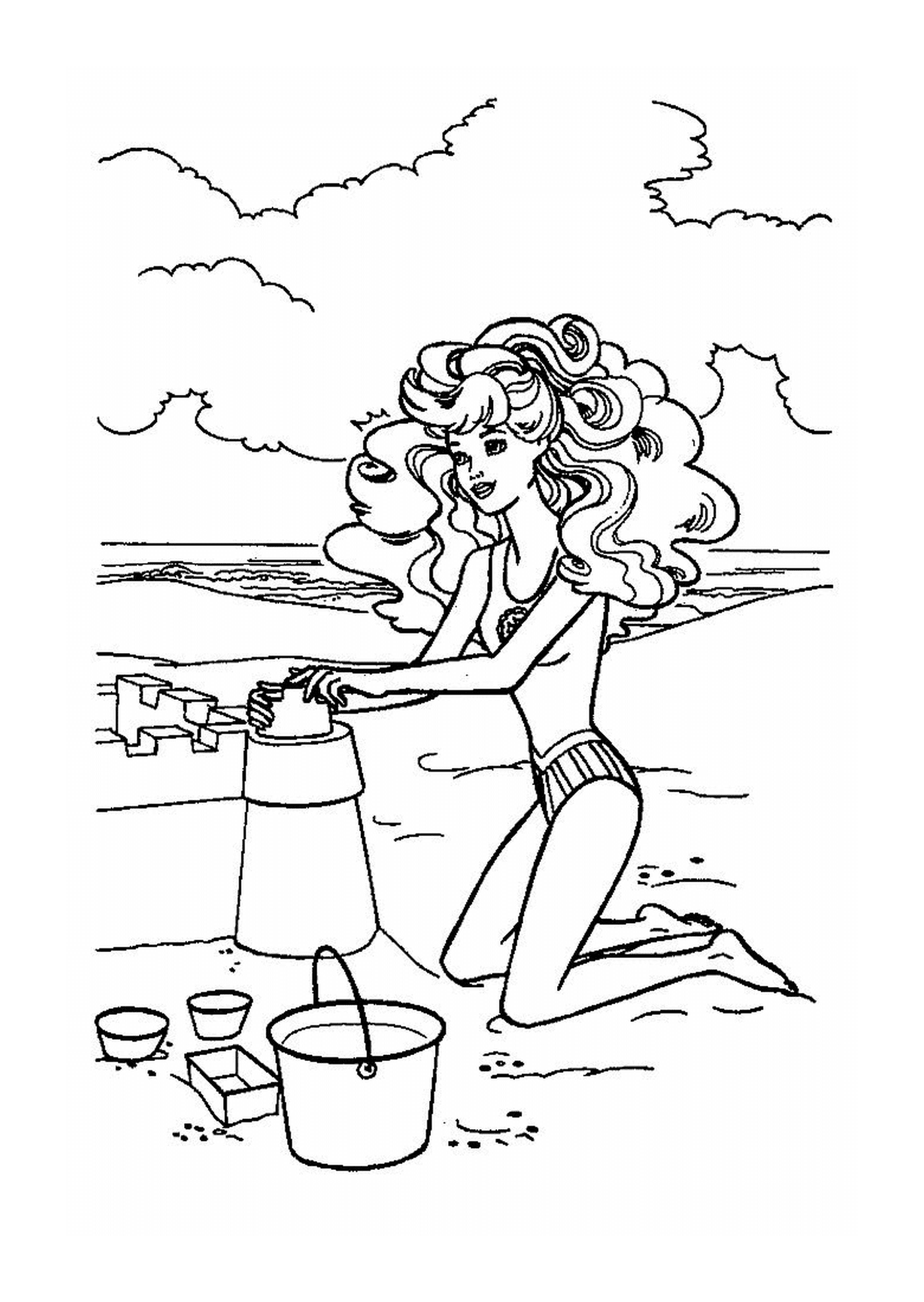  Barbie e la meravigliosa isola con una donna sulla spiaggia 