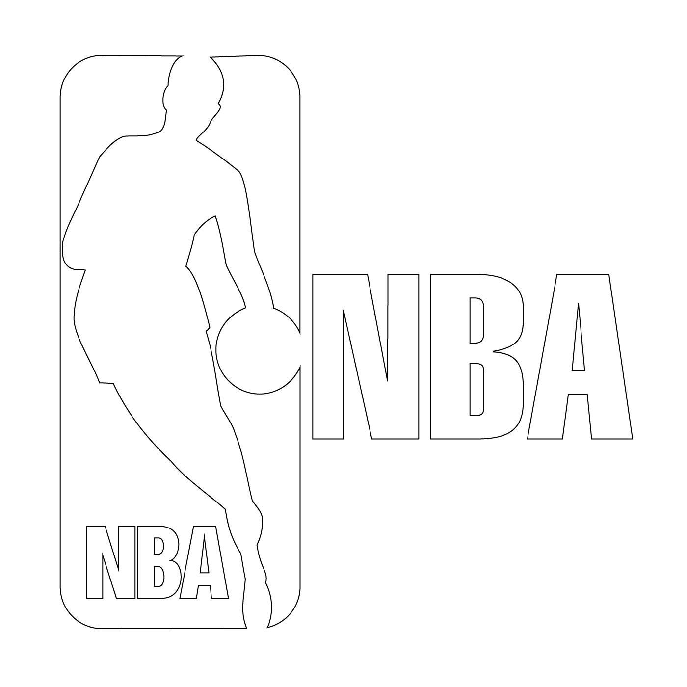  Das NBA-Logo, ein Basketballspieler 