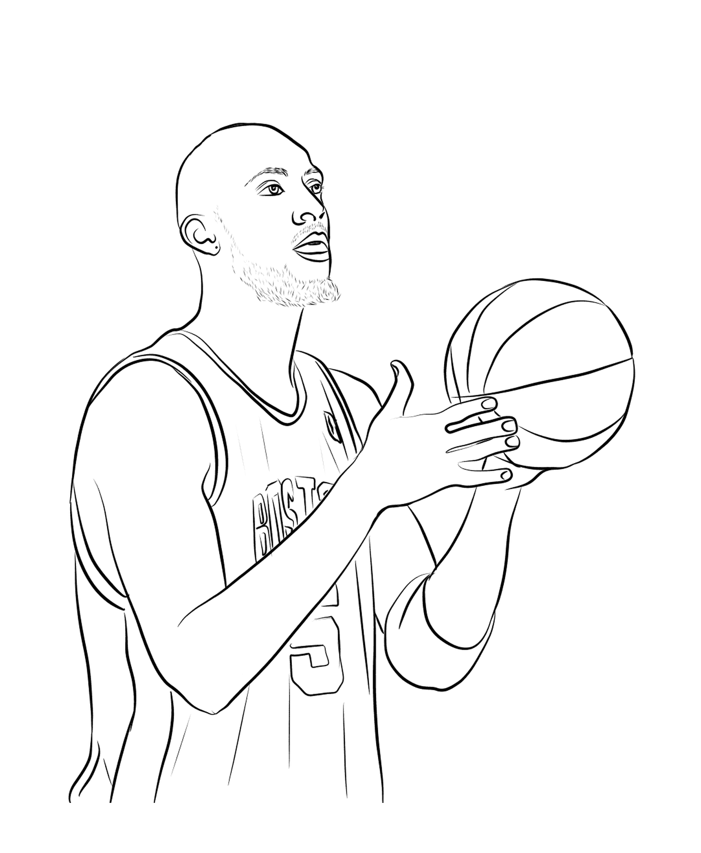  Кевин Гарнетт держит баскетбольный мяч 