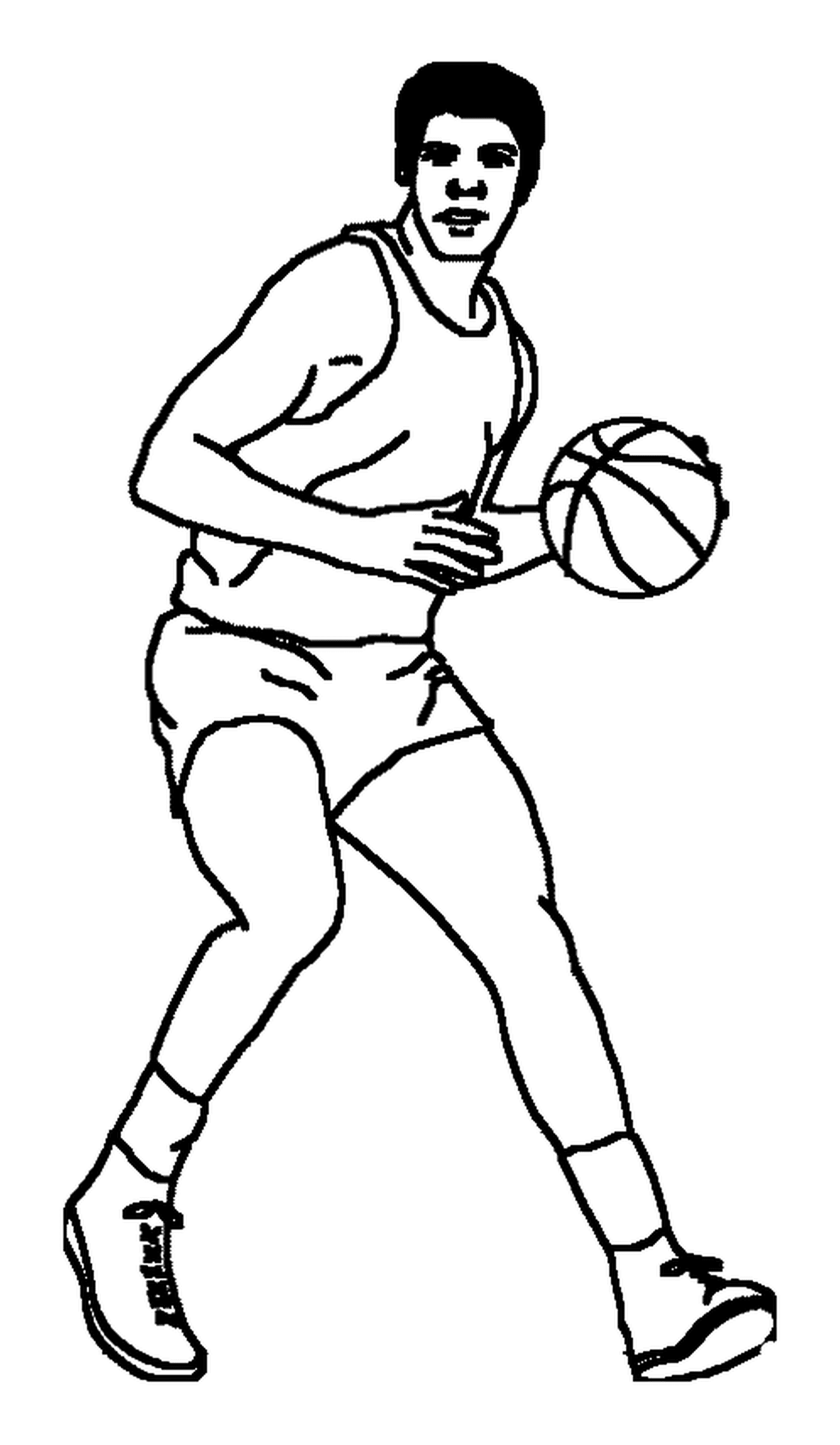  Ein Basketballspieler mit einem Ball 