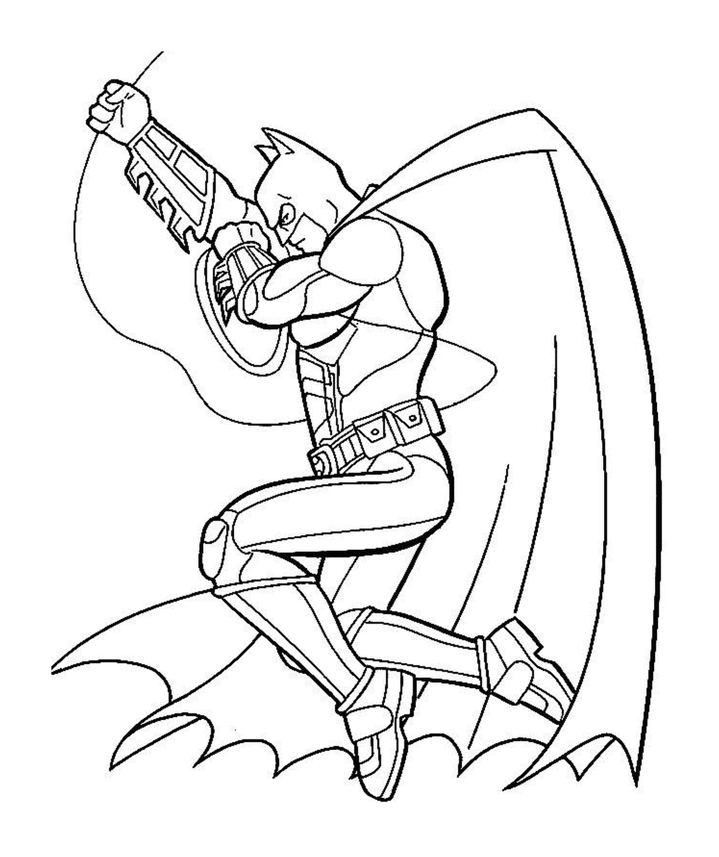  Perfil Batman sosteniendo un arma 