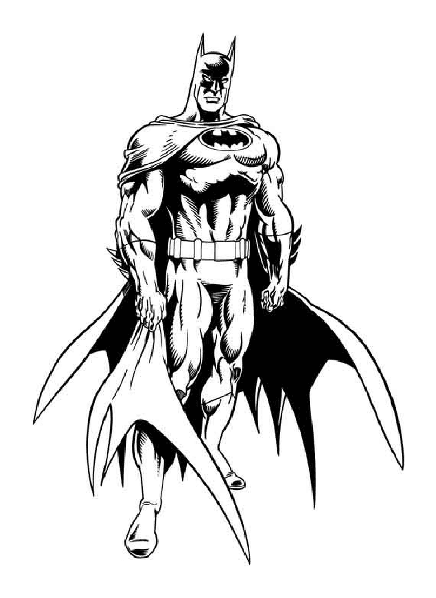  Batman con su capa sosteniendo un arma 