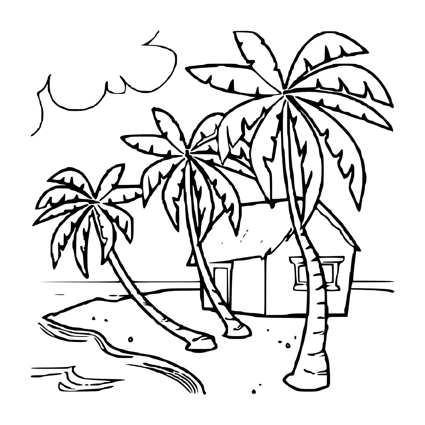  A house by the sea with a beach 