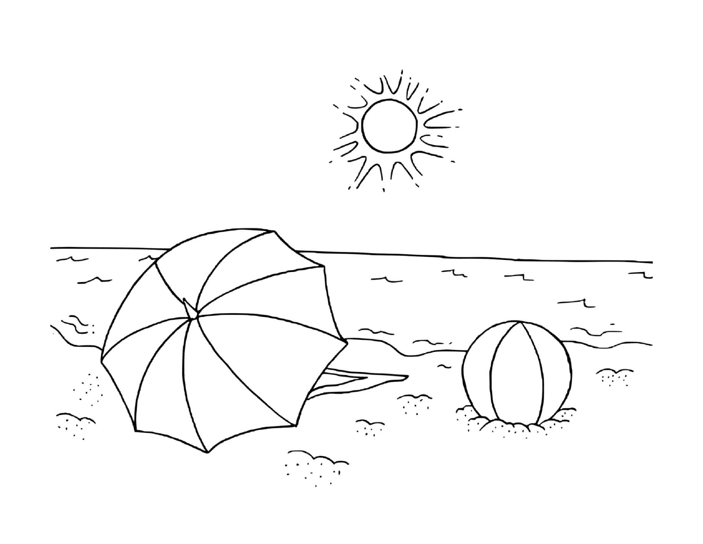  Пляж на закате с шариком 