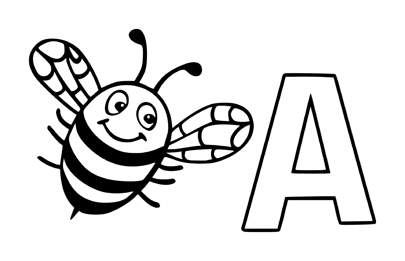  Carta A con una abeja 