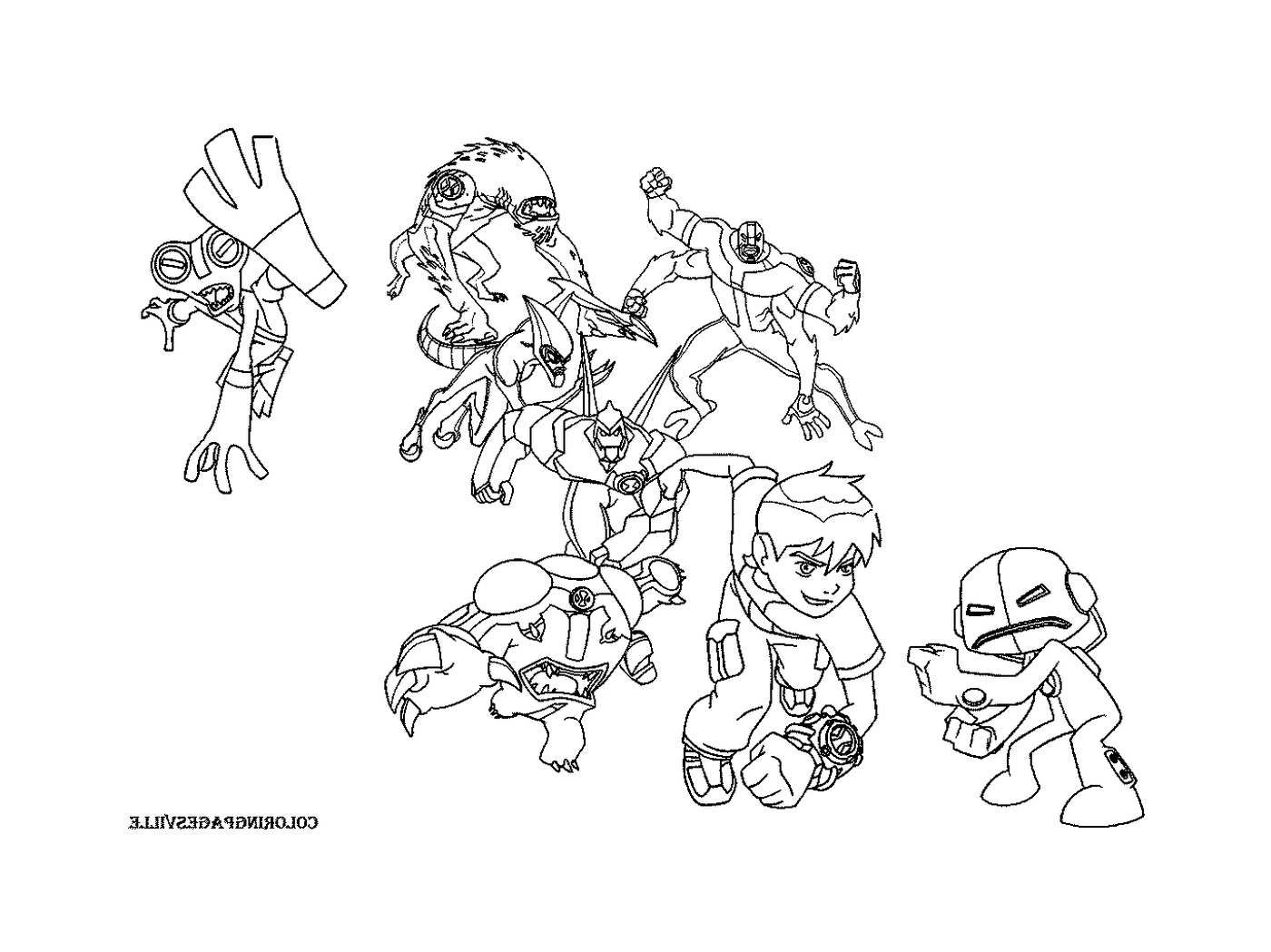 Un grupo de personajes de dibujos animados juntos 
