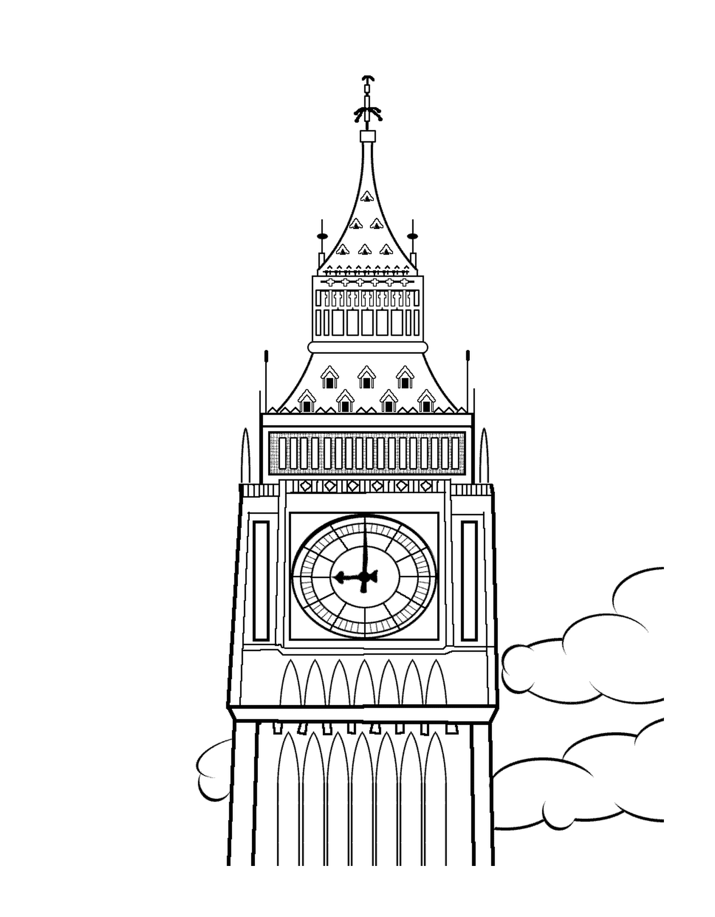  Gipfel der Turmuhr des Palastes von Westminster 