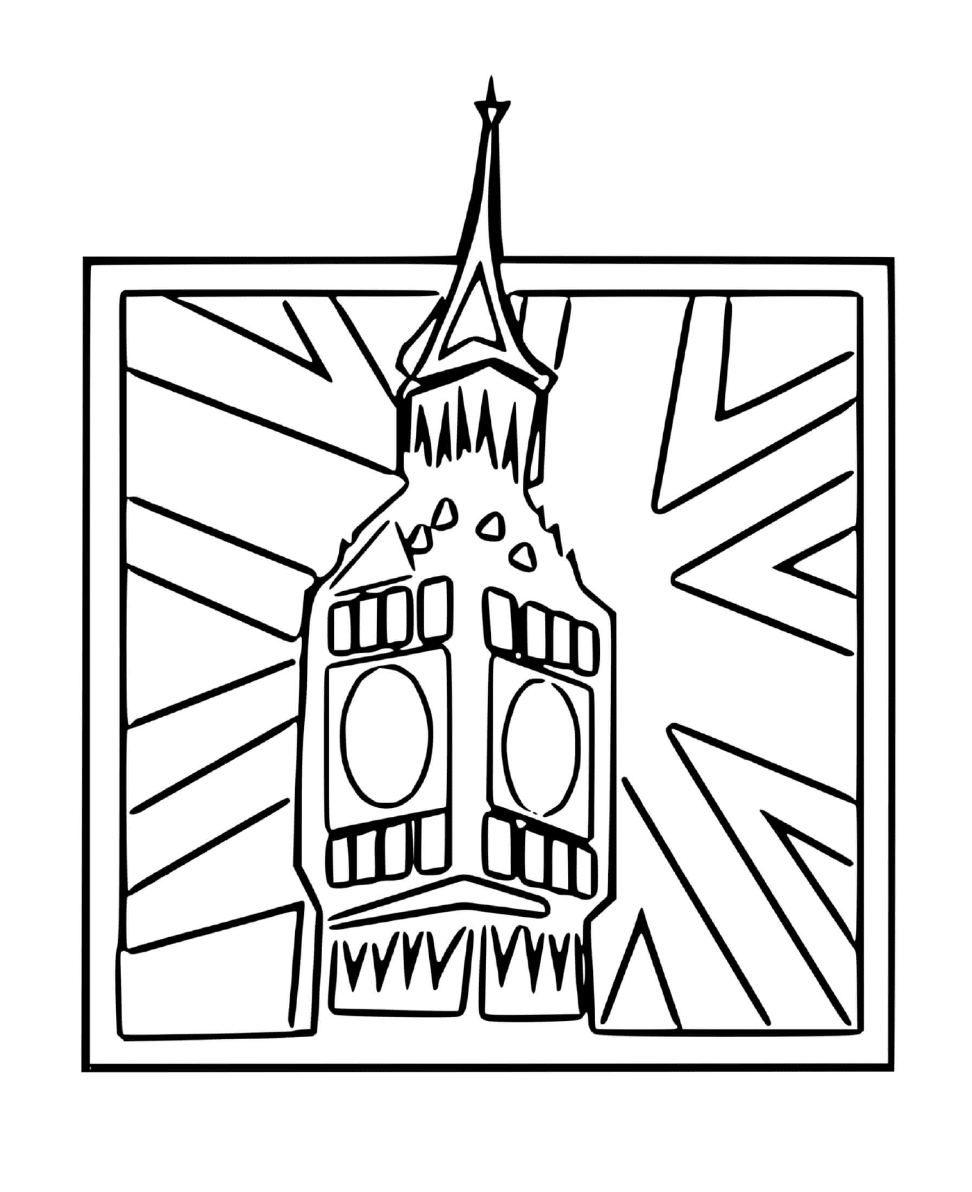  Big Ben England English flag clock 