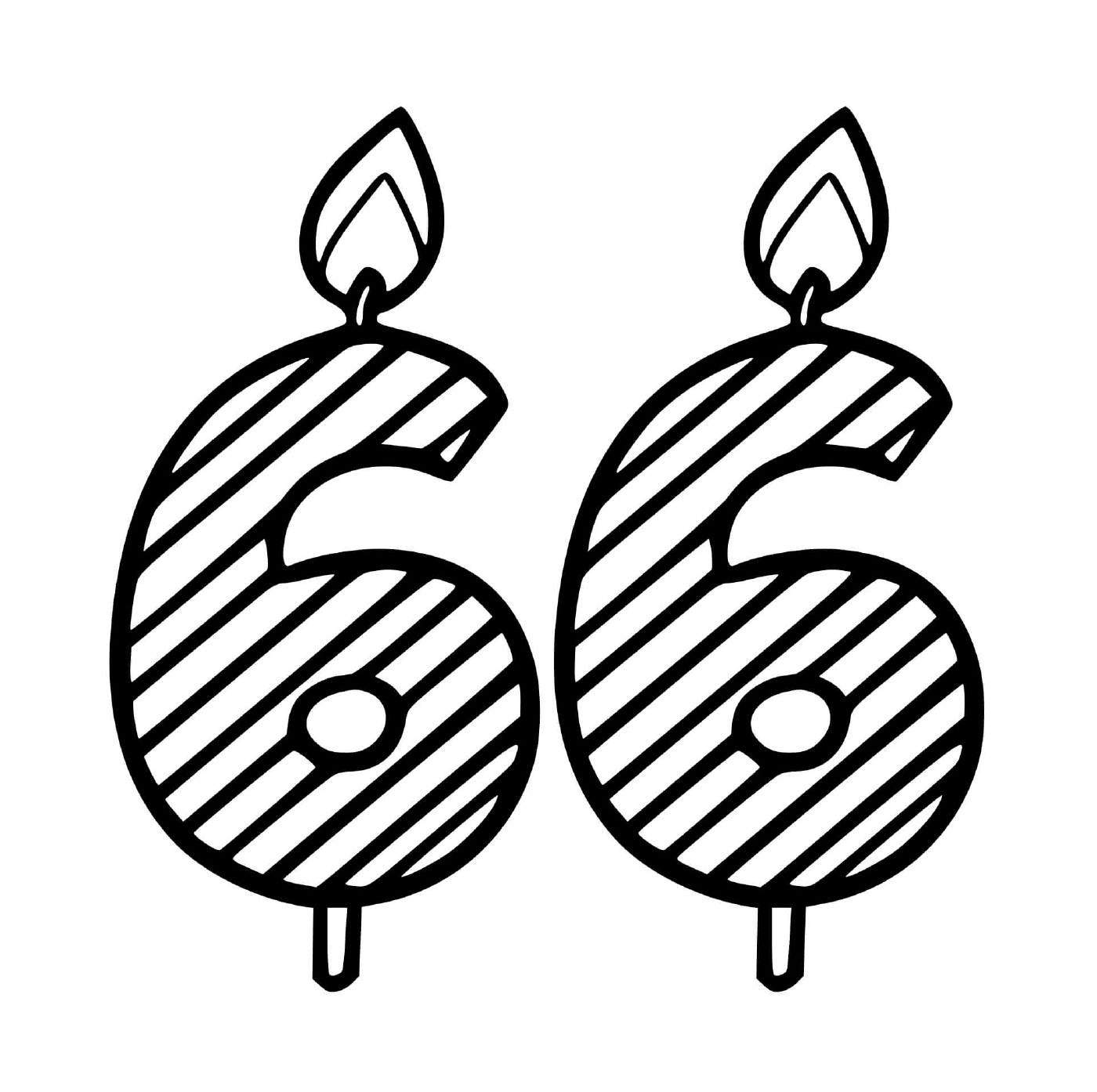  A candle representing the number six and six 