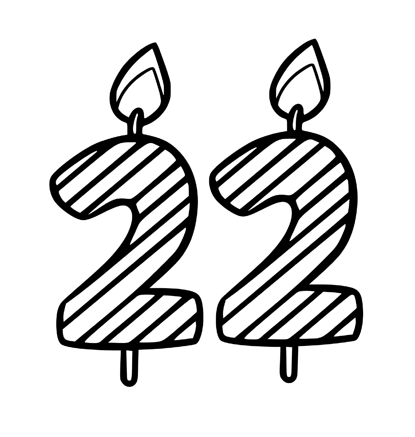  A candle in the shape of the twenty-two 