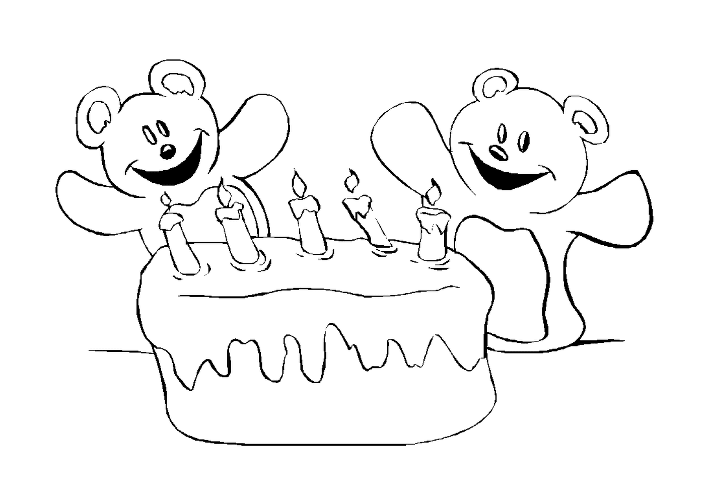  Torta di compleanno con 5 candele 