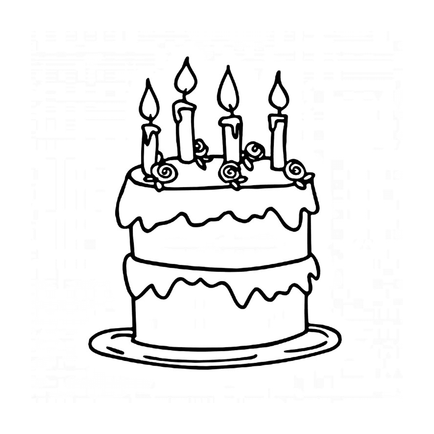  Сливочный торт на день рождения 