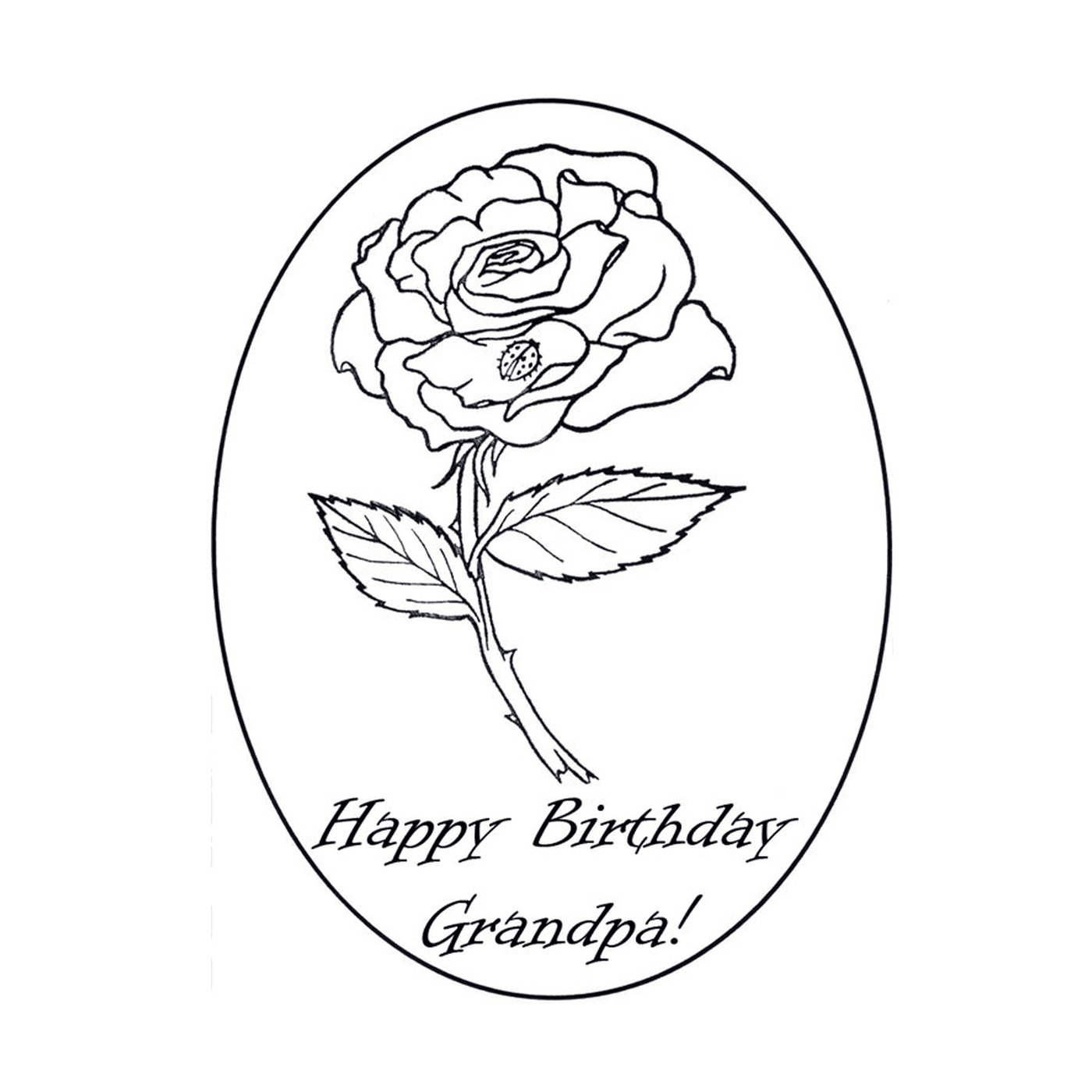  un biglietto di compleanno con una rosa 
