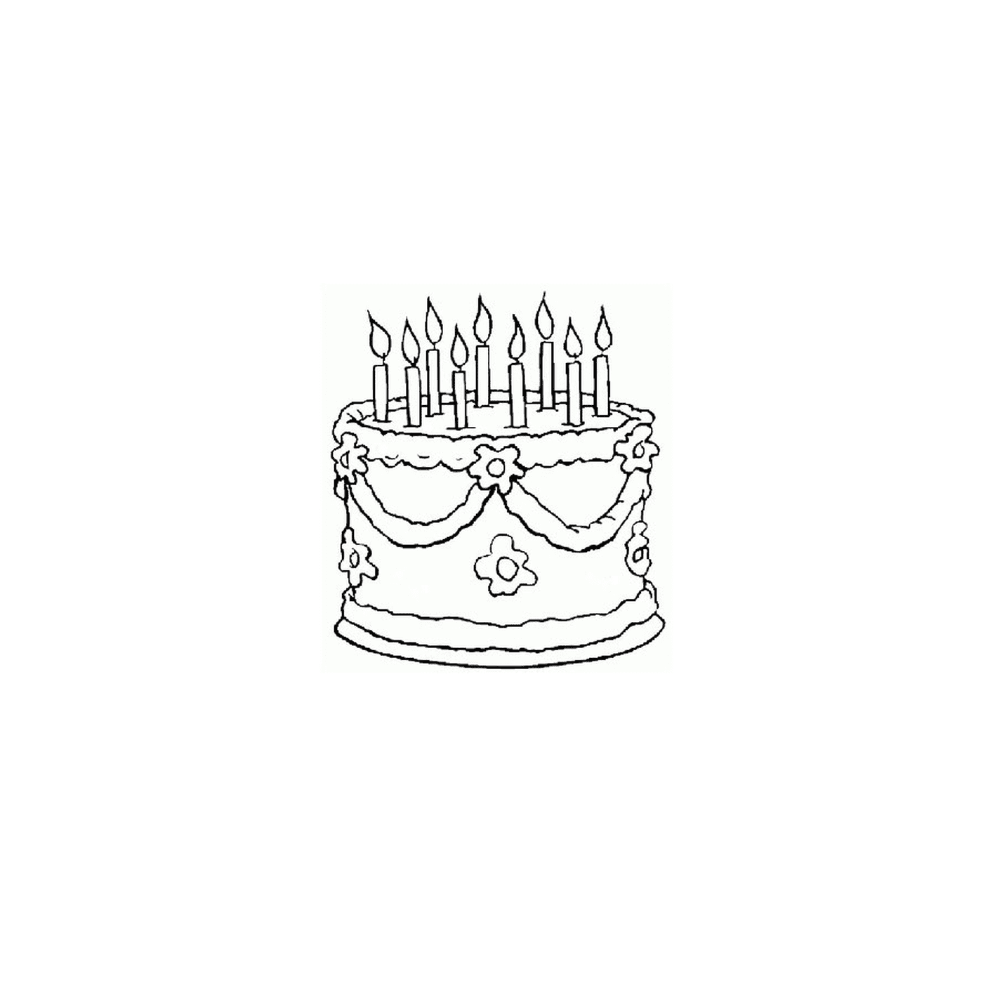  una torta di compleanno con candele accese 