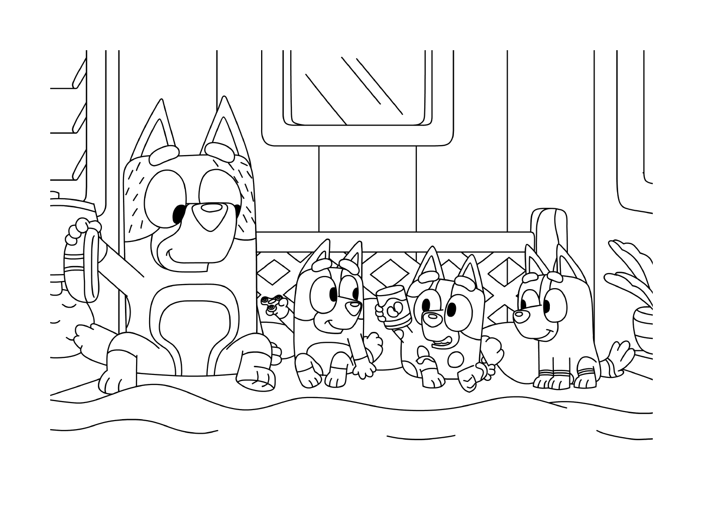  Eine Gruppe Katzen, die nebeneinander sitzen 