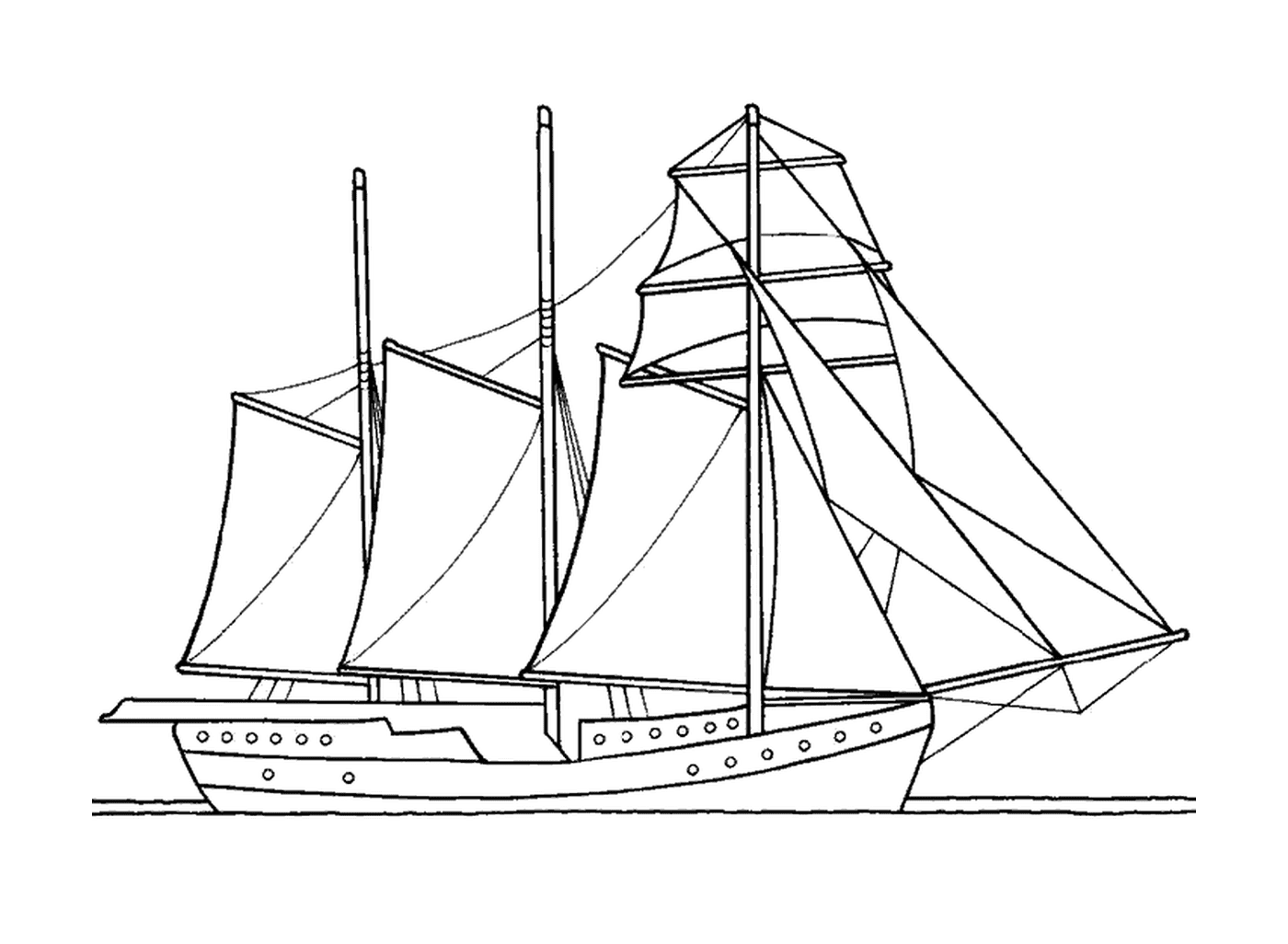  Ein dreipoliges Segelboot 