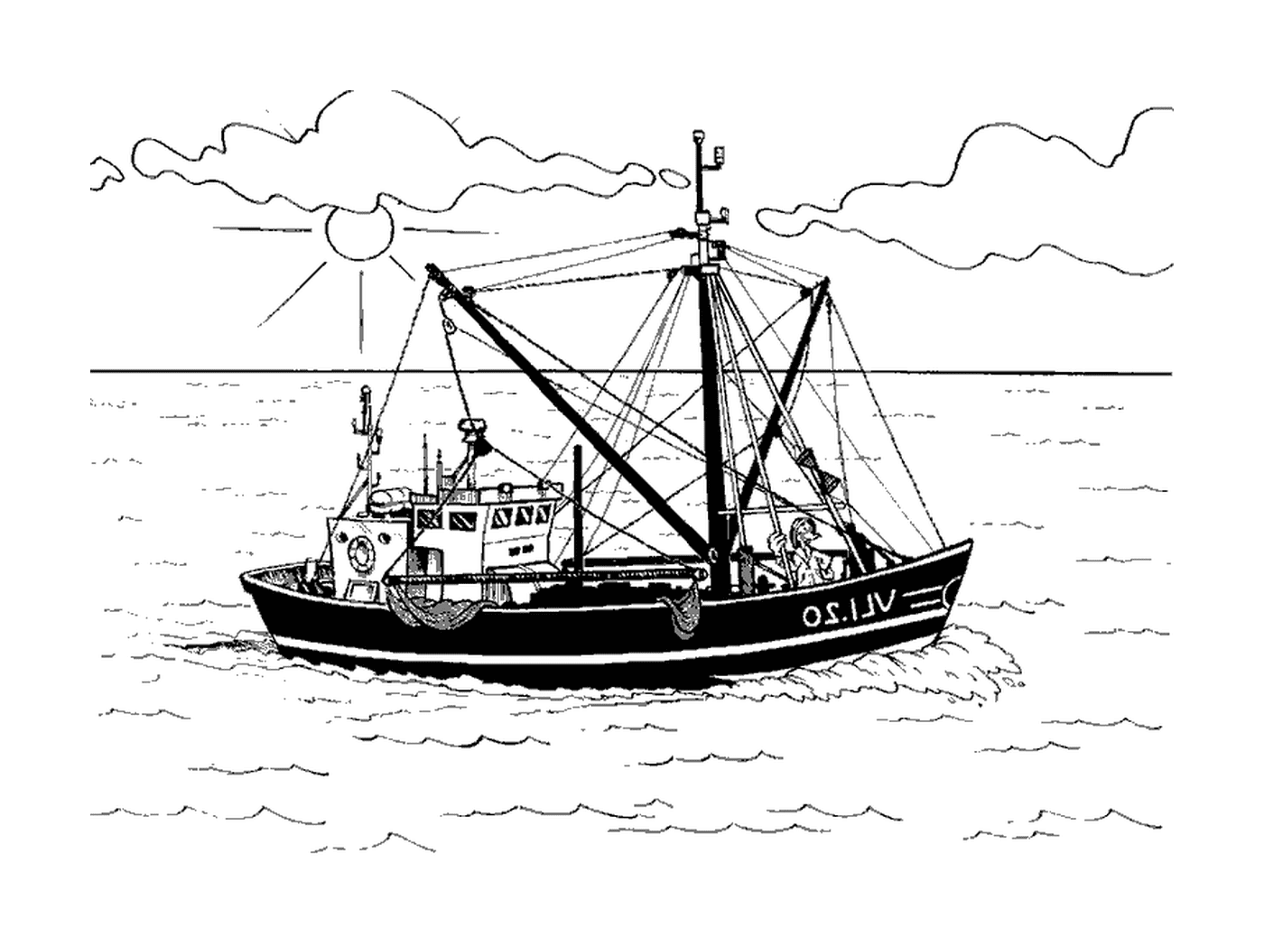  Un arrastrero, barco pesquero 