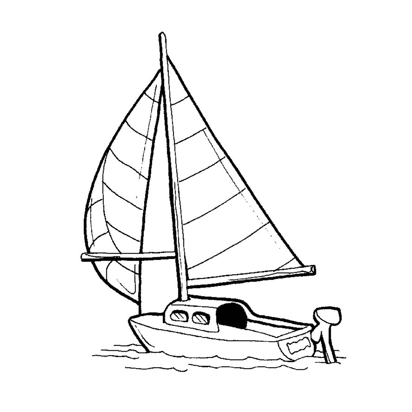  Un barco de carreras se muestra en un dibujo 