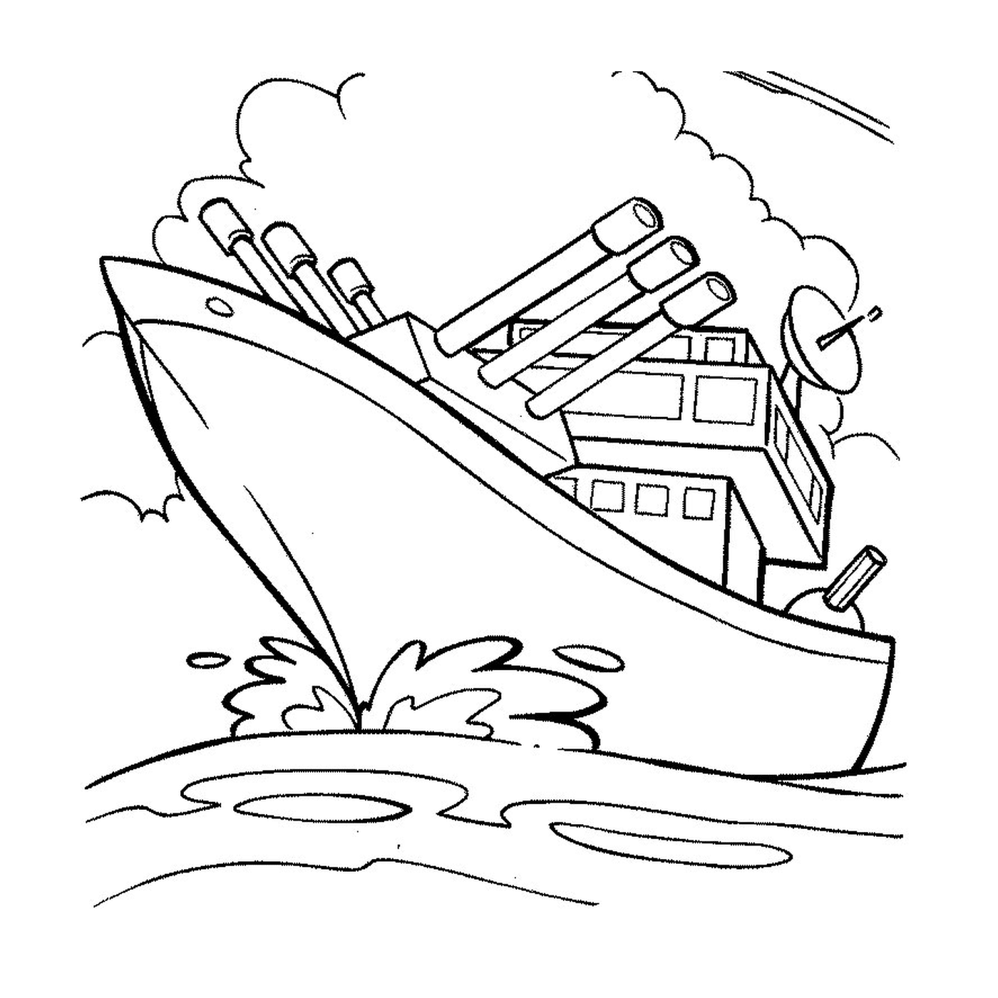  Ein Kriegsschiff auf dem Wasser 