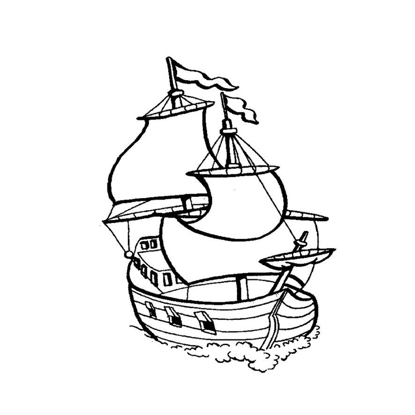  Un viejo velero en el agua 