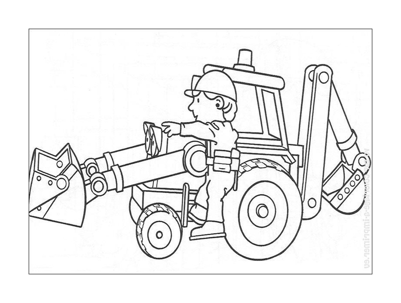  A man driving a tractor 