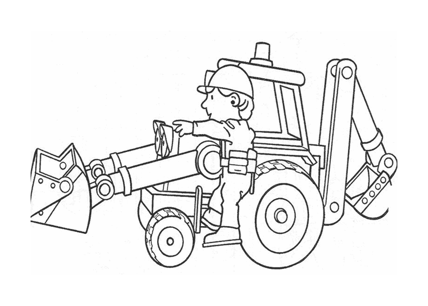  Ein Mann, der auf einem Traktor sitzt 
