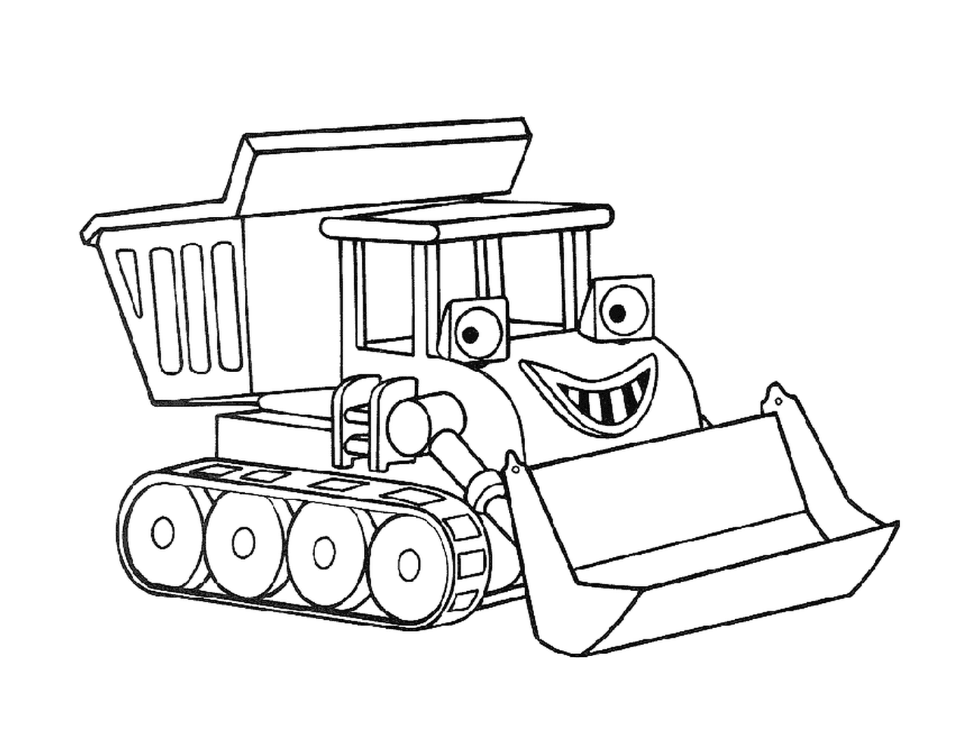  Ein Karikatur-Bulldozer 