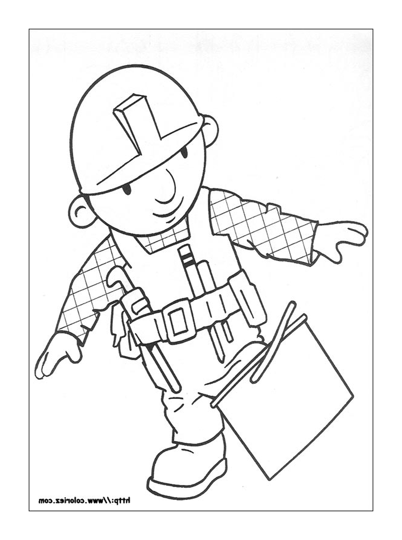  Un hombre vestido como un trabajador de la construcción 