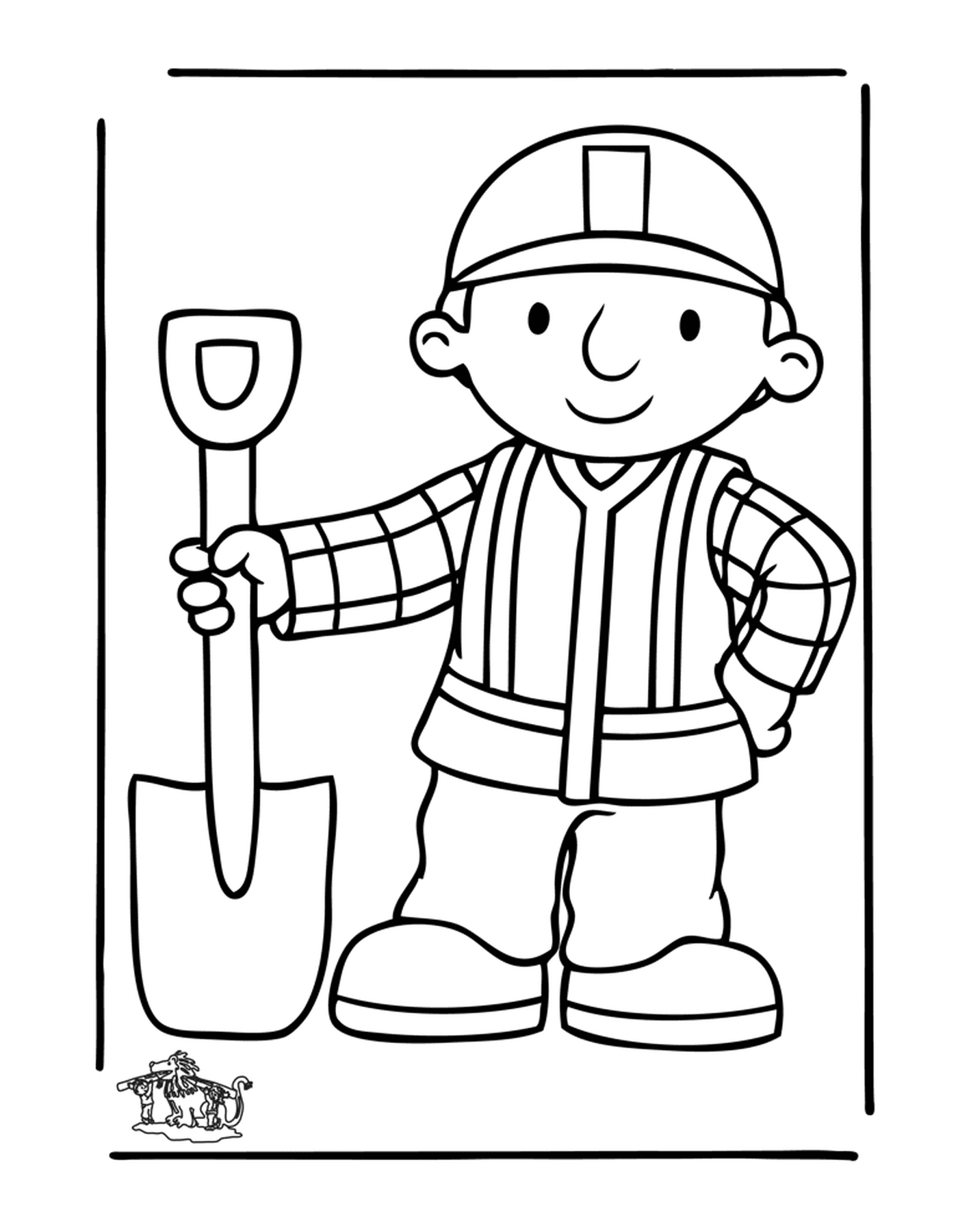  A man holding a shovel 